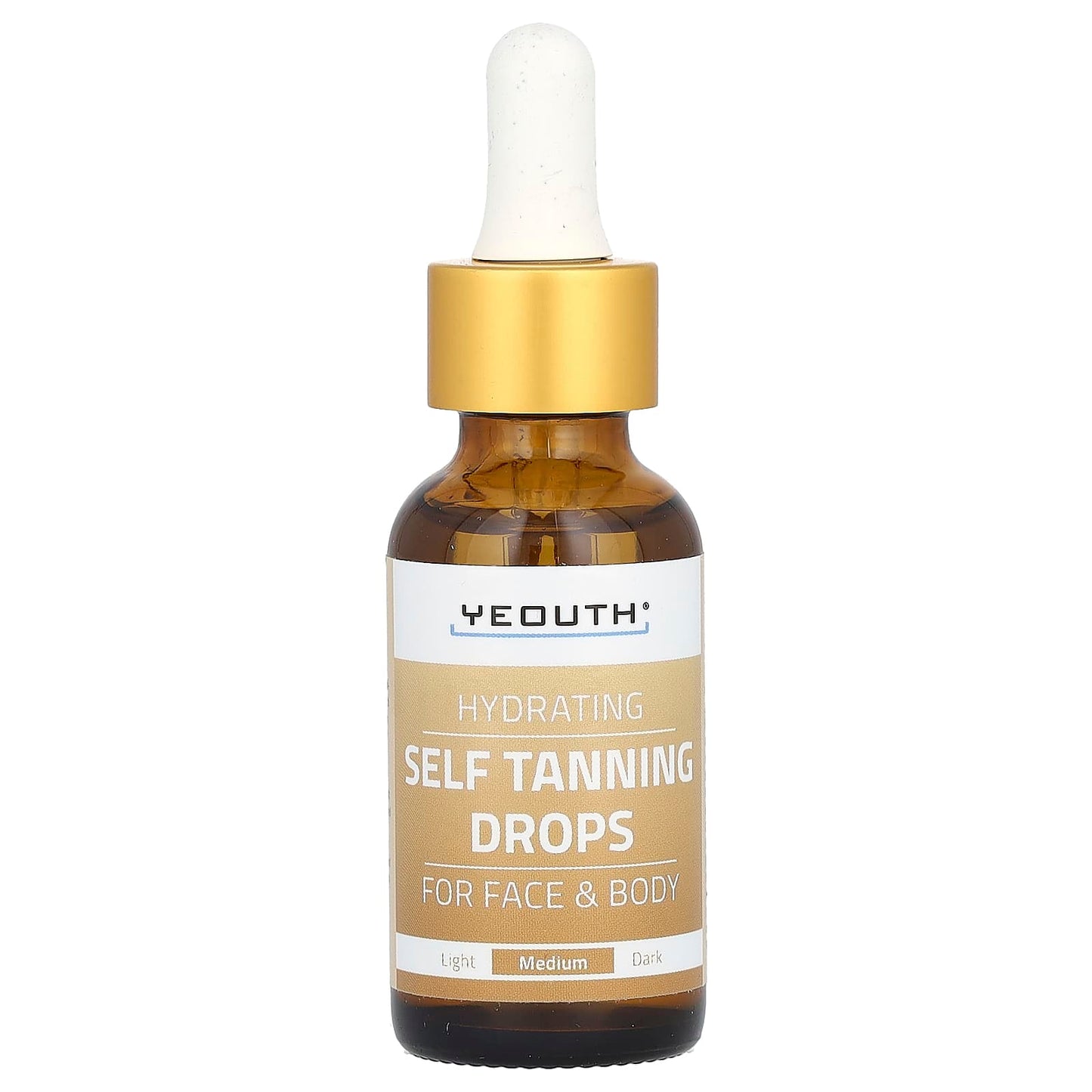 YEOUTH, Hydrating Self Tanning Drops, For Face & Body, Medium, 1 fl oz (30 ml) - Image 1