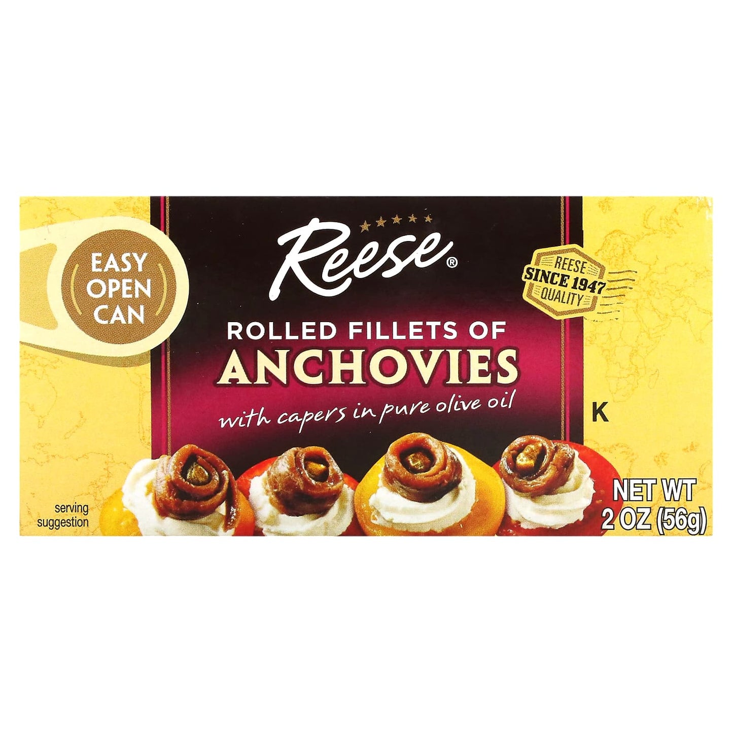 Reese, Rolled Fillets of Anchovies, 2 oz (56 g) - Image 1