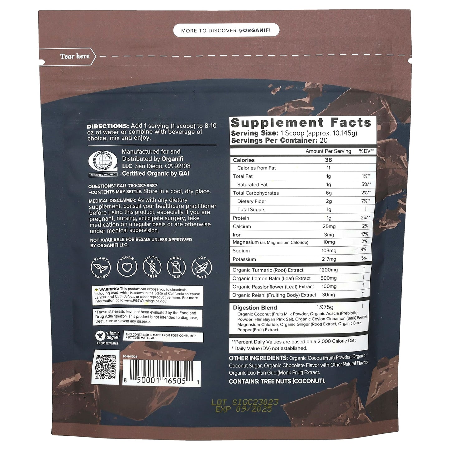 Organifi, Gold, Chocolate, 7.16 oz (202.9 g) - Image 2