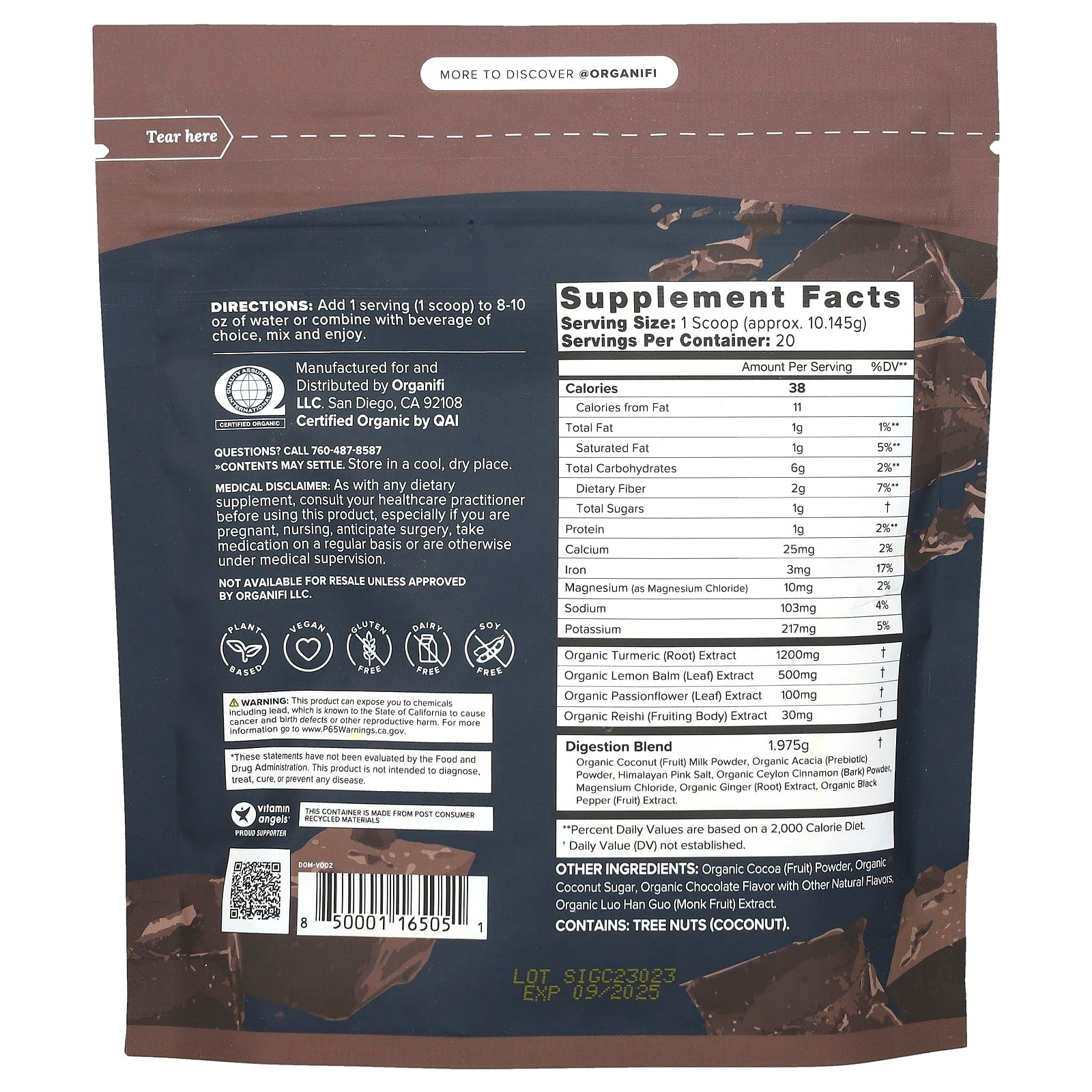 Organifi, Gold, Chocolate, 7.16 oz (202.9 g) - Image 2