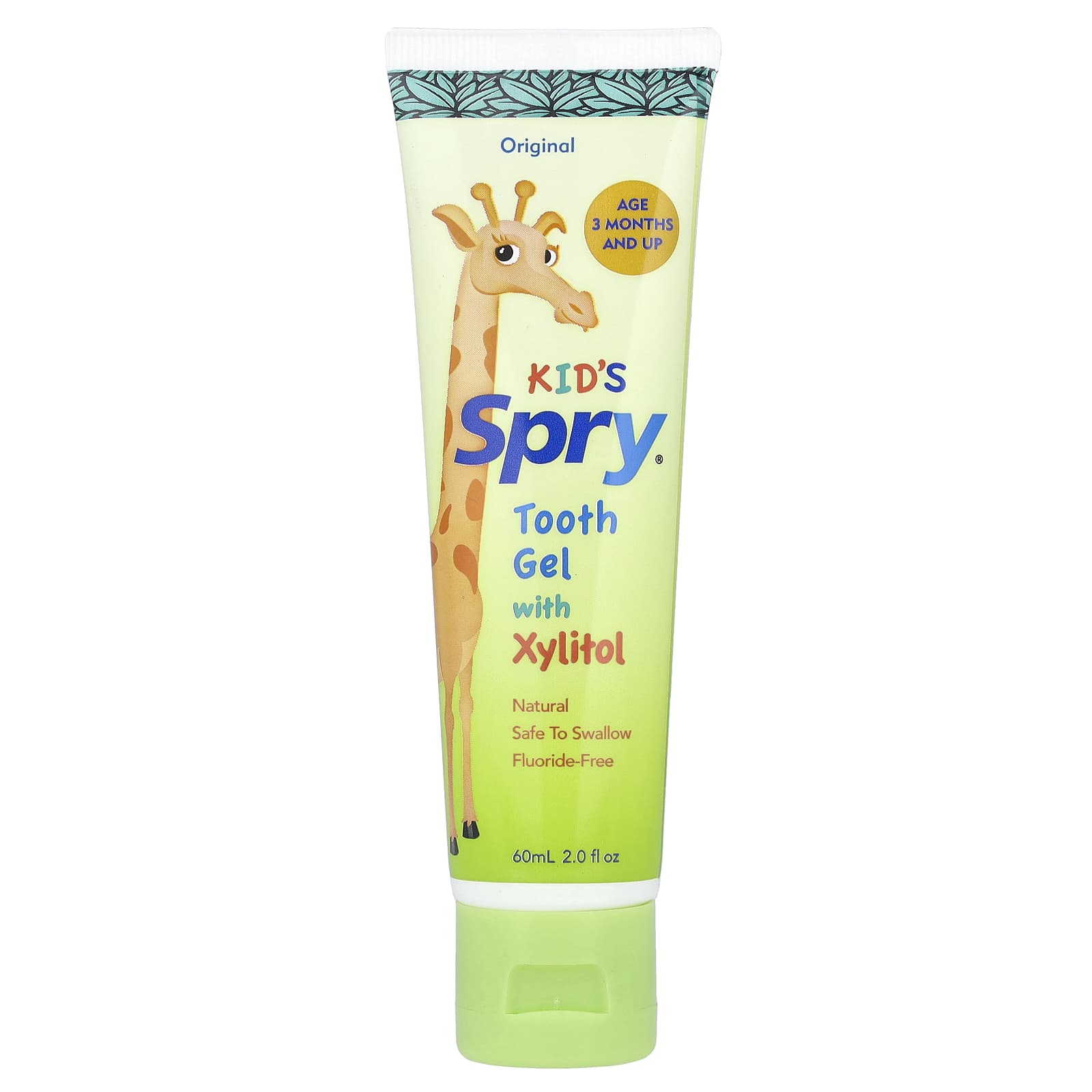 Xlear, Kid's Spry®, Tooth Gel with Xylitol, Age 3 Months and Up , Original, 2 fl oz (60 ml) - Image 1