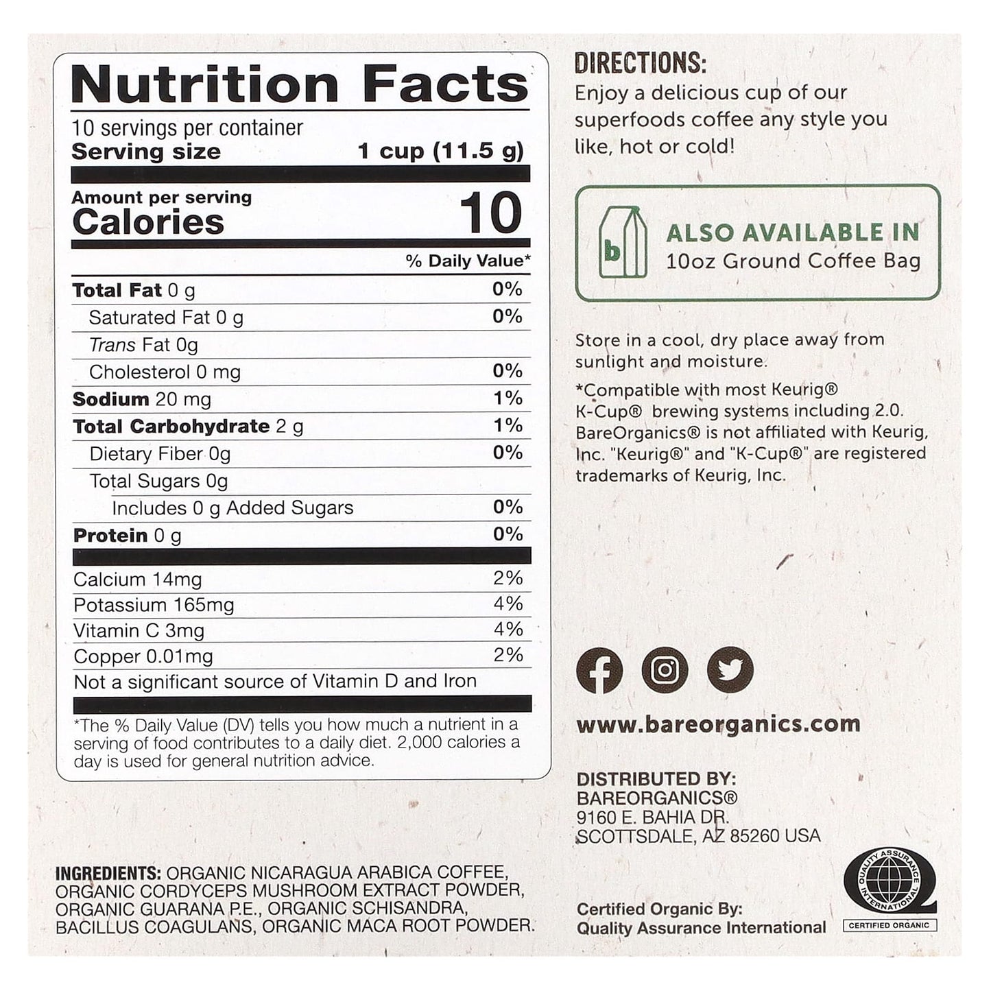 BareOrganics USDA Organic Superfoods Coffee | Boost Energy Naturally - Image 2