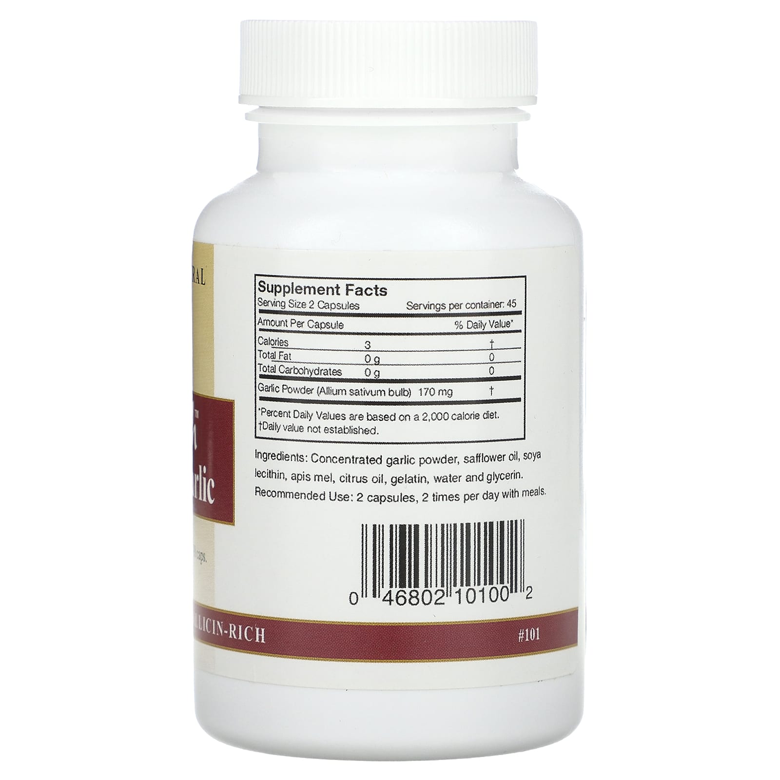 Odorless Garlic Supplement by Arizona Natural - 90 Capsules - Image 2