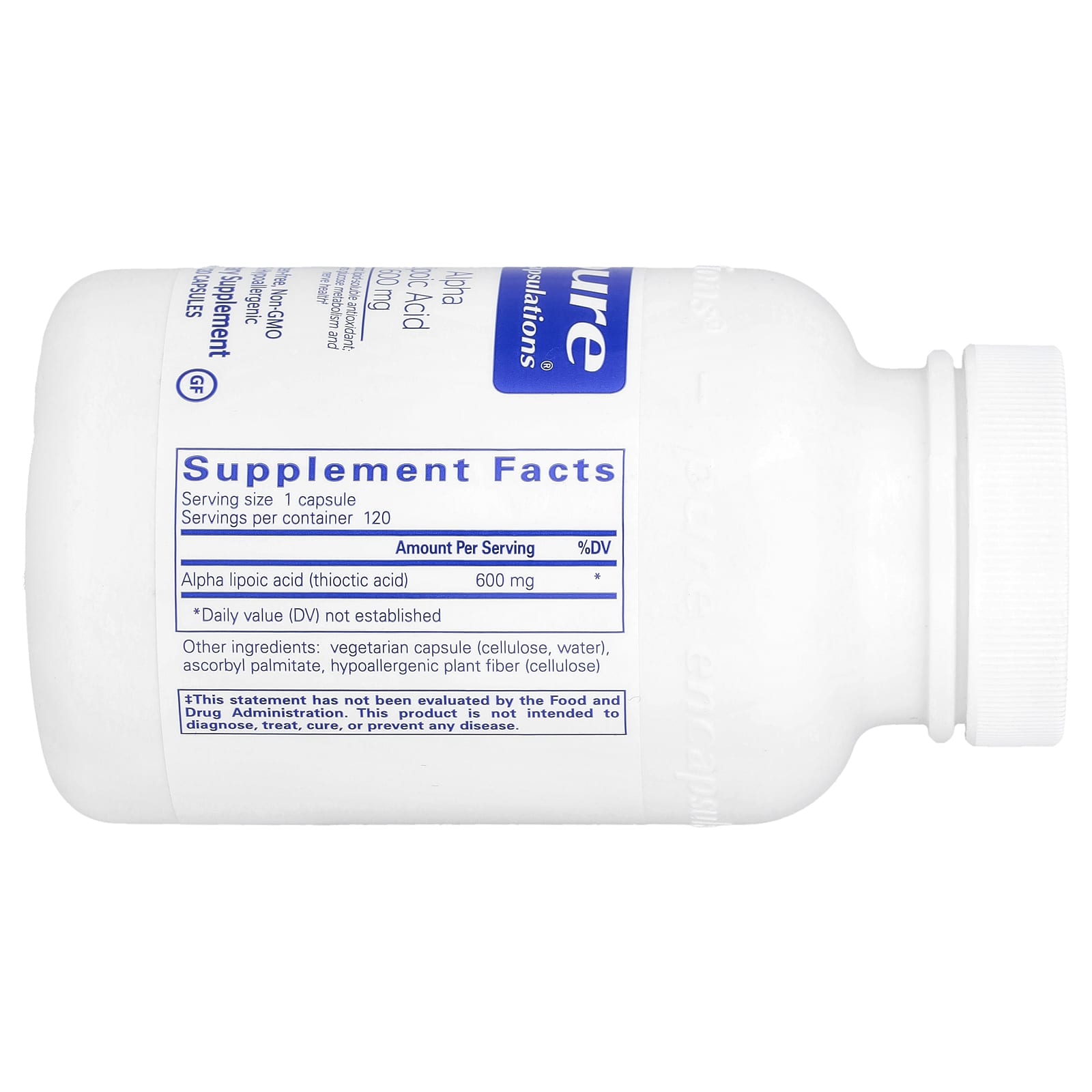 Pure Encapsulations, Alpha Lipoic Acid, 600 mg, 120 Capsules - Image 2