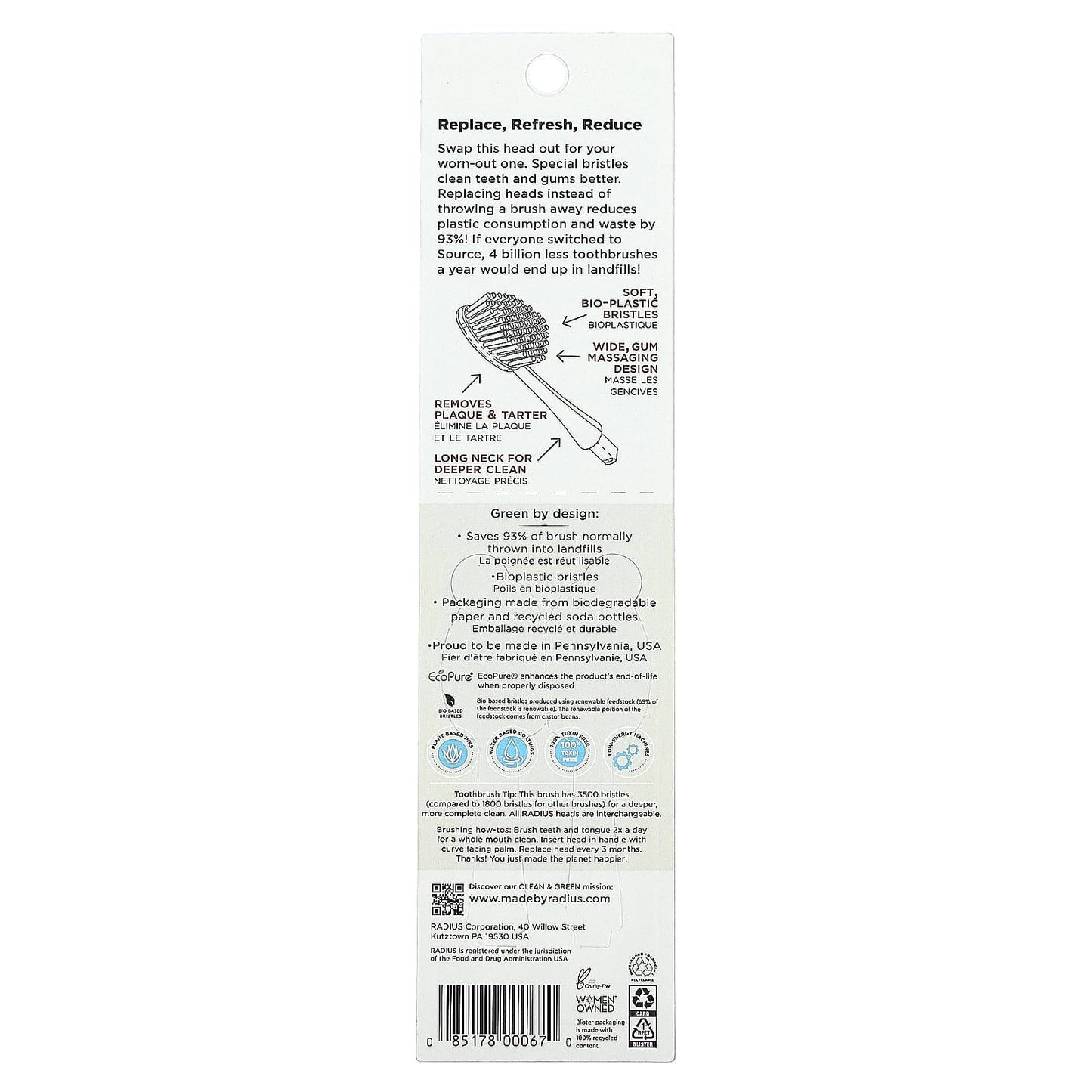 RADIUS, Brush Head Replacement, Soft, 2 Pack - Image 2