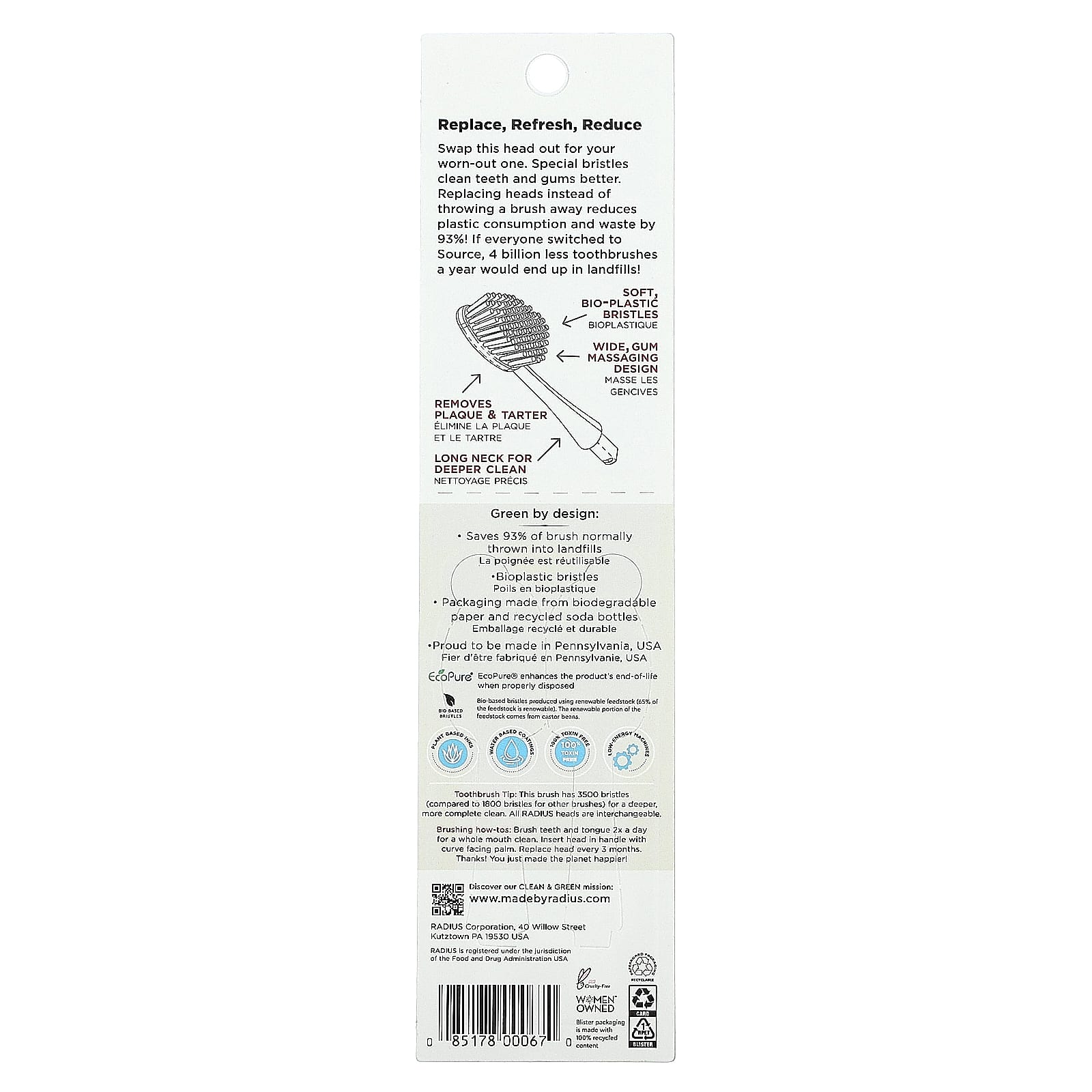 RADIUS, Brush Head Replacement, Soft, 2 Pack - Image 2