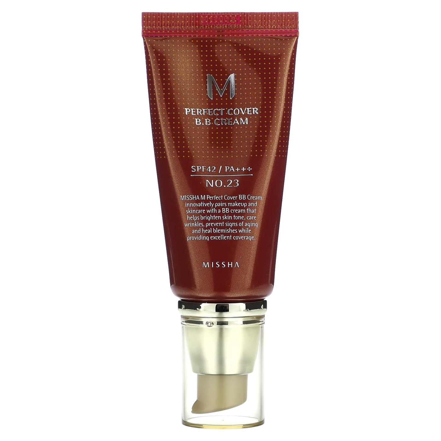 Missha, M Perfect Cover B.B Cream, SPF 42 PA+++, No. 23 Natural Beige, 1.7 oz (50 ml) - Image 1