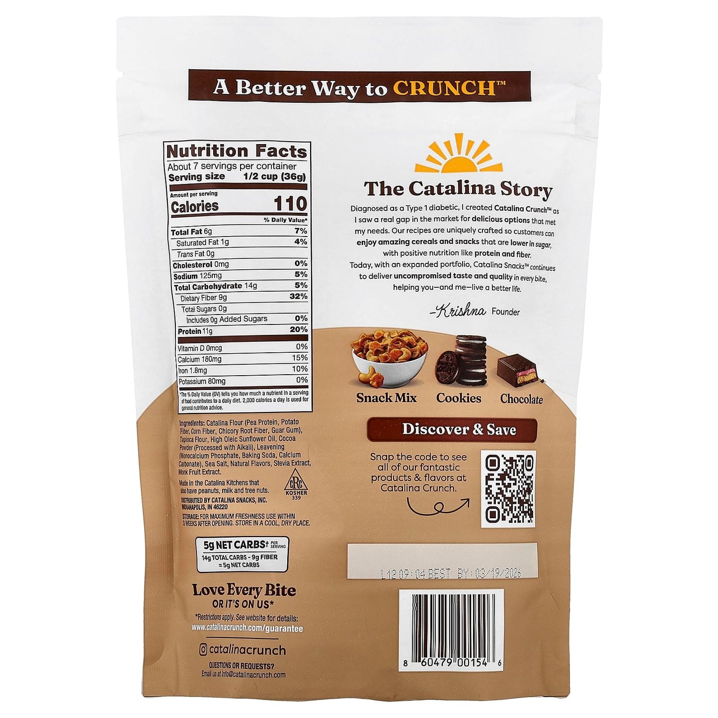 Dark Chocolate Keto Friendly Cereal by Catalina Crunch - 9 oz (255g) - Image 2