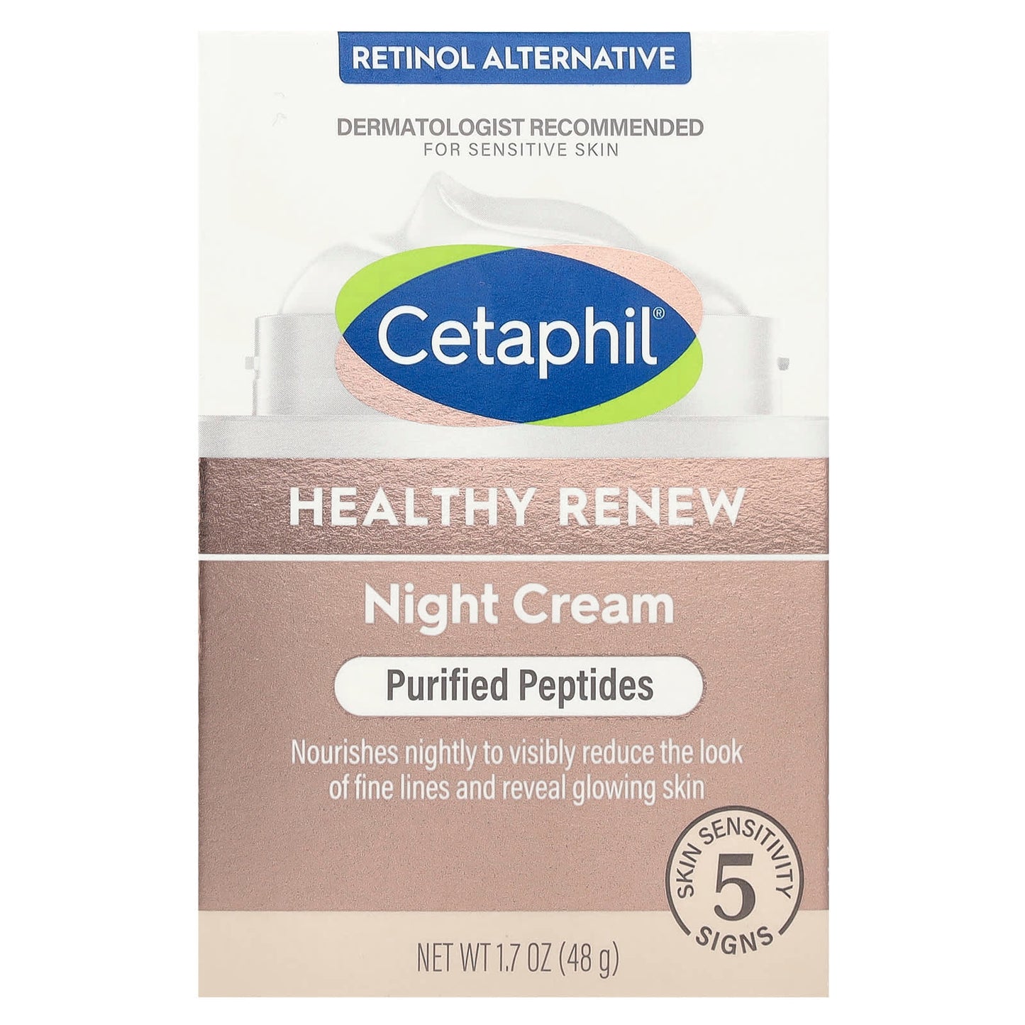 Cetaphil Healthy Renew Night Cream, Fragrance Free, 1.7 oz (48 g) - Image 2