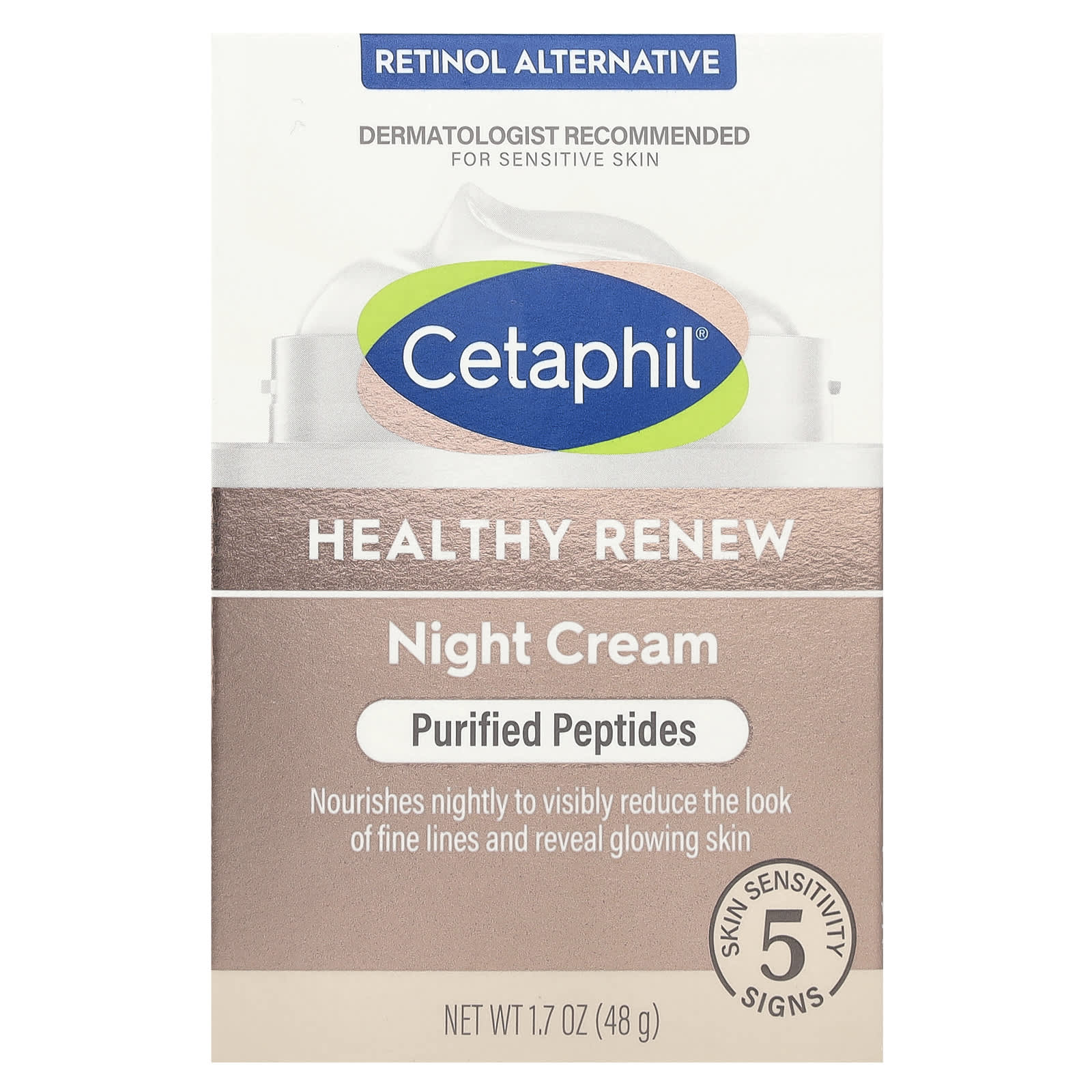 Cetaphil Healthy Renew Night Cream, Fragrance Free, 1.7 oz (48 g) - Image 2