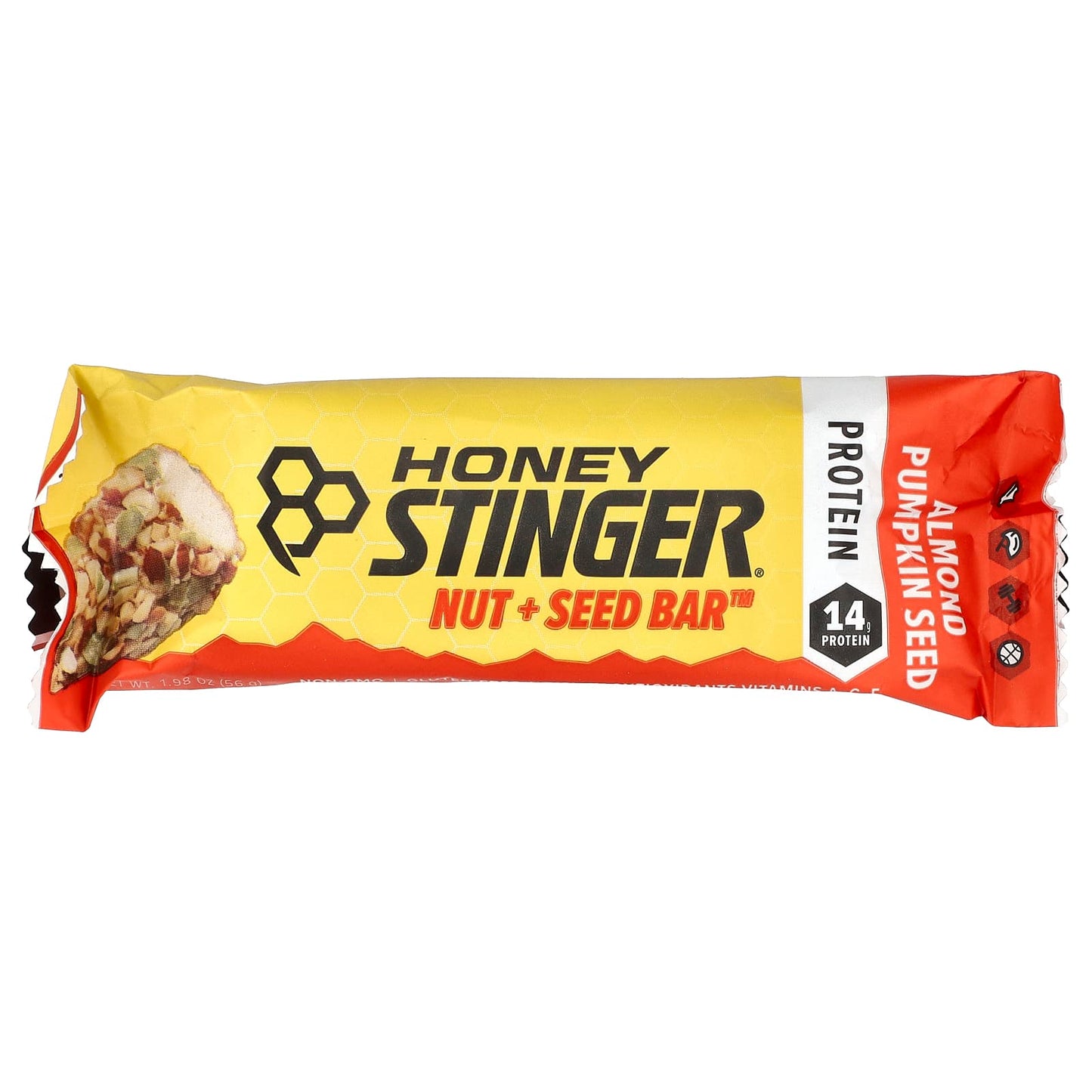 Almond Pumpkin Seed Energy Bars by Honey Stinger, 12 Pack, Gluten-Free, 1.98 oz - Image 2