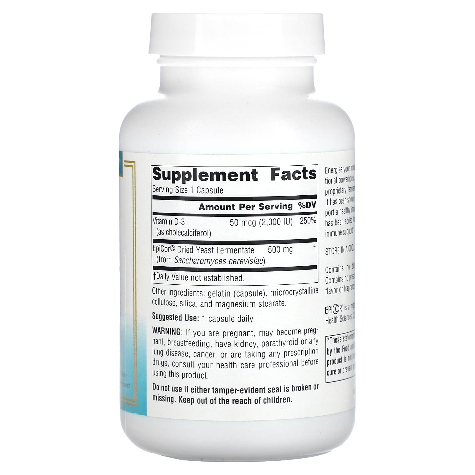 Source Naturals, EpiCor With Vitamin D-3, 120 Capsules - Image 2