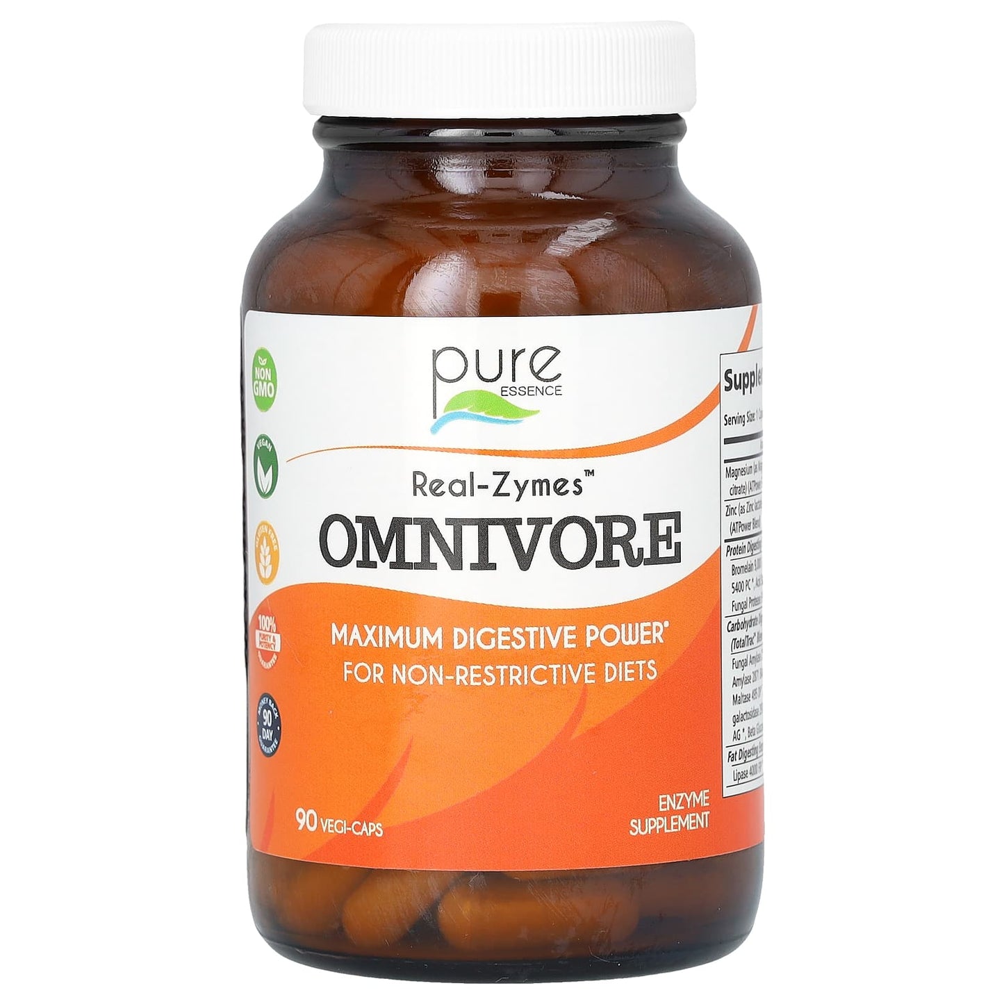 Pure Essence, Real-Zymes, Omnivore, 90 Vegi-Caps - Image 1