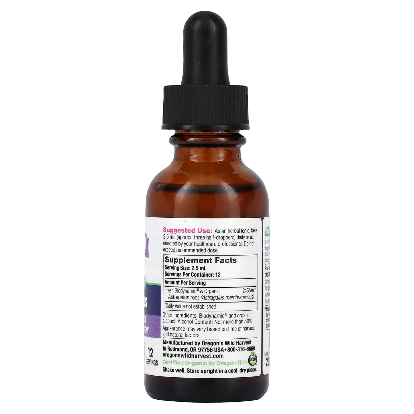 Oregon's Wild Harvest, Biodynamic, Astragalus, 1 fl oz (30 ml) (2,465 mg per Serving) - Image 2