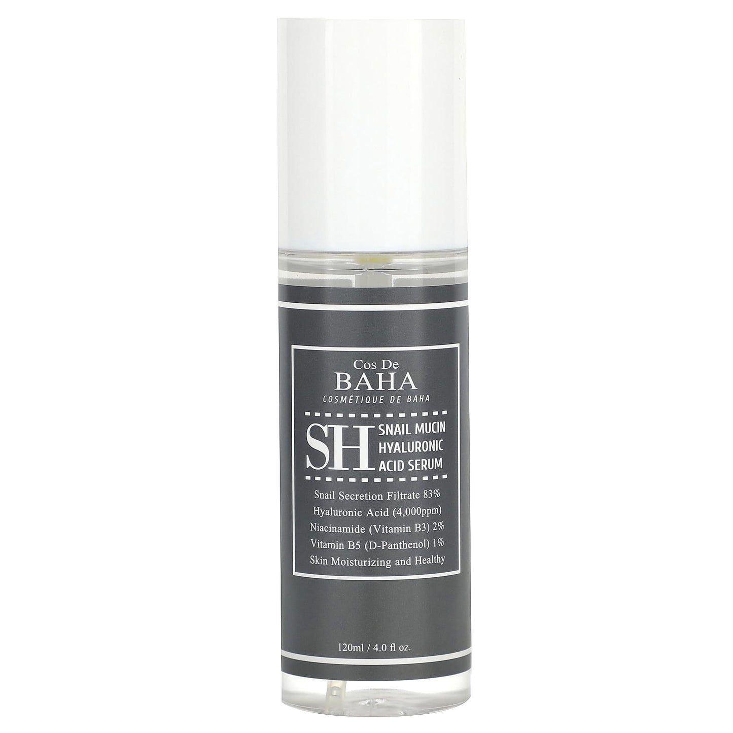 Cos De BAHA Snail Mucin Hyaluronic Acid Serum, 4 fl oz (120 ml) - Image 1