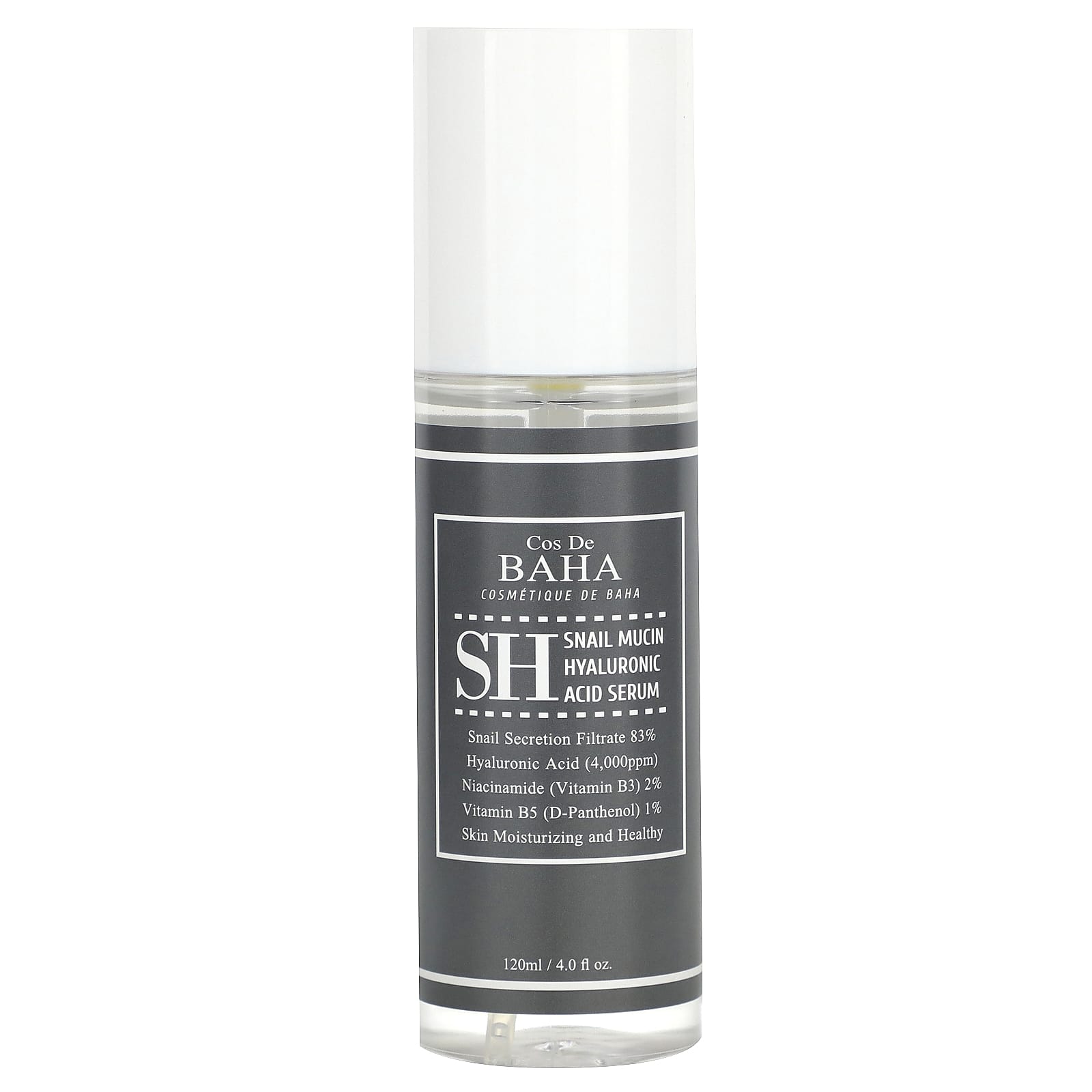 Cos De BAHA Snail Mucin Hyaluronic Acid Serum, 4 fl oz (120 ml) - Image 1