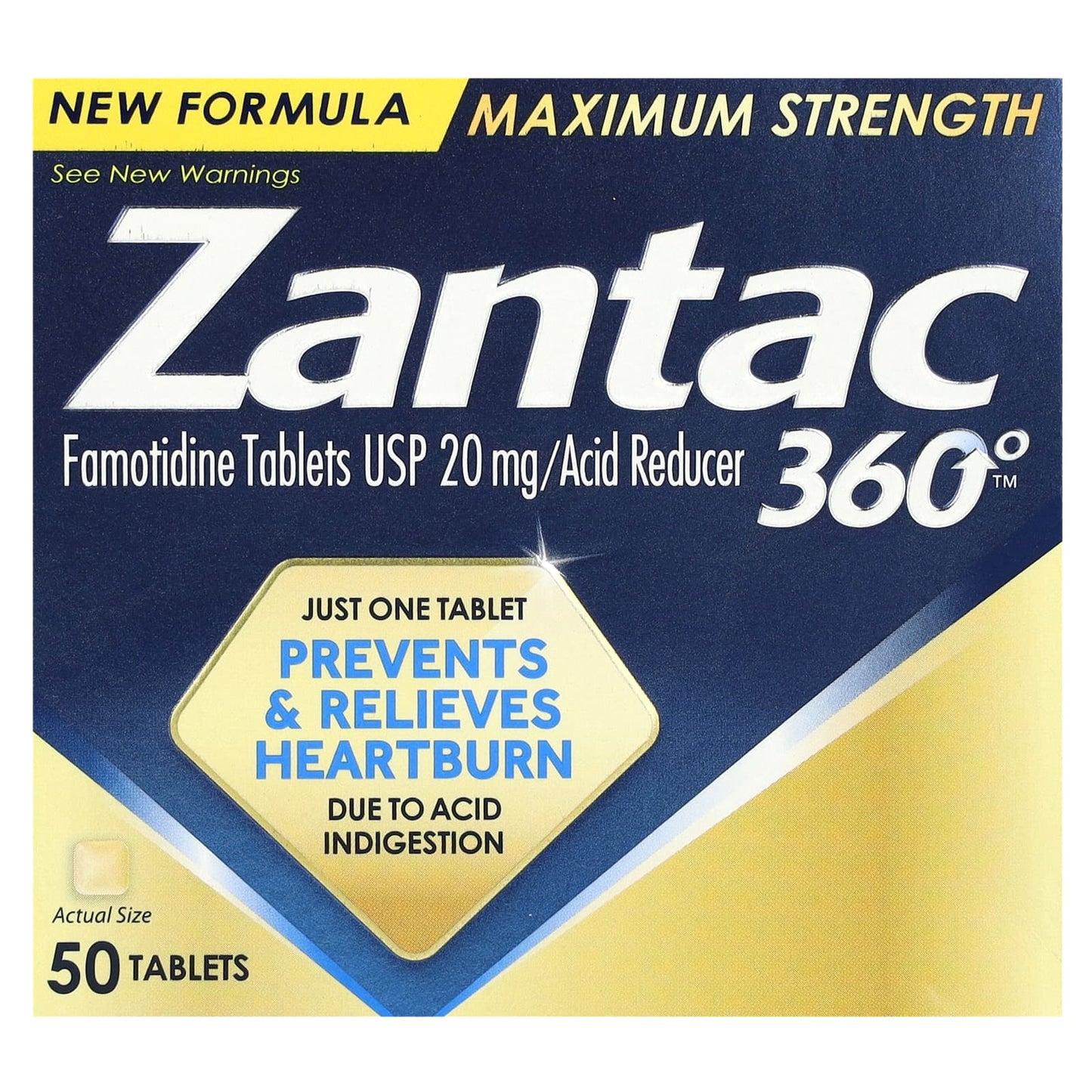 Zantac, 360°, Maximum Strength, 20 mg, 50 Tablets - Image 1