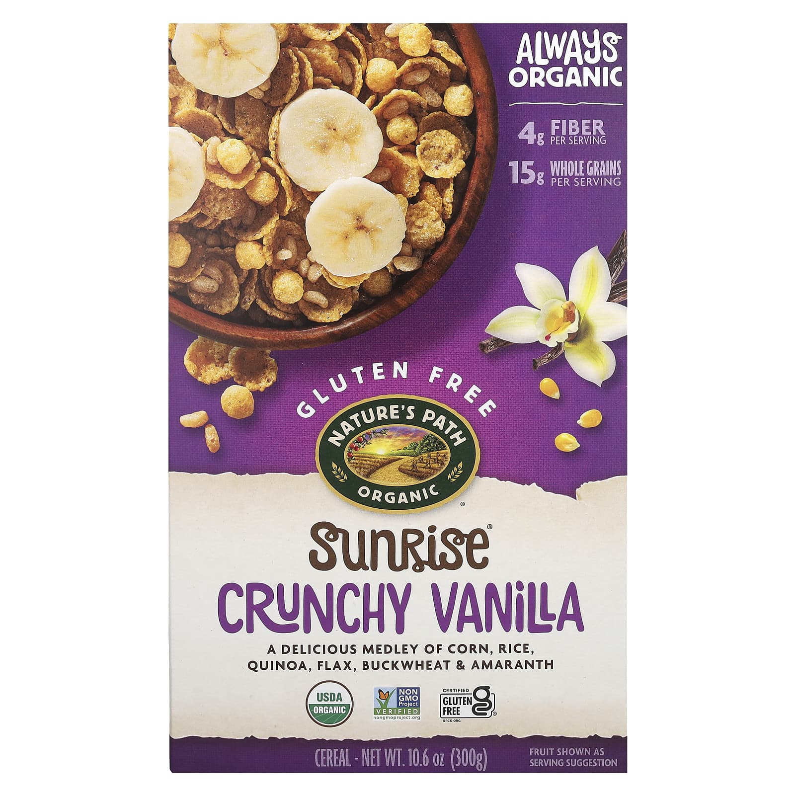 Nature's Path, Sunrise, Cereal, Crunchy Vanilla , 10.6 oz (300 g) - Image 1