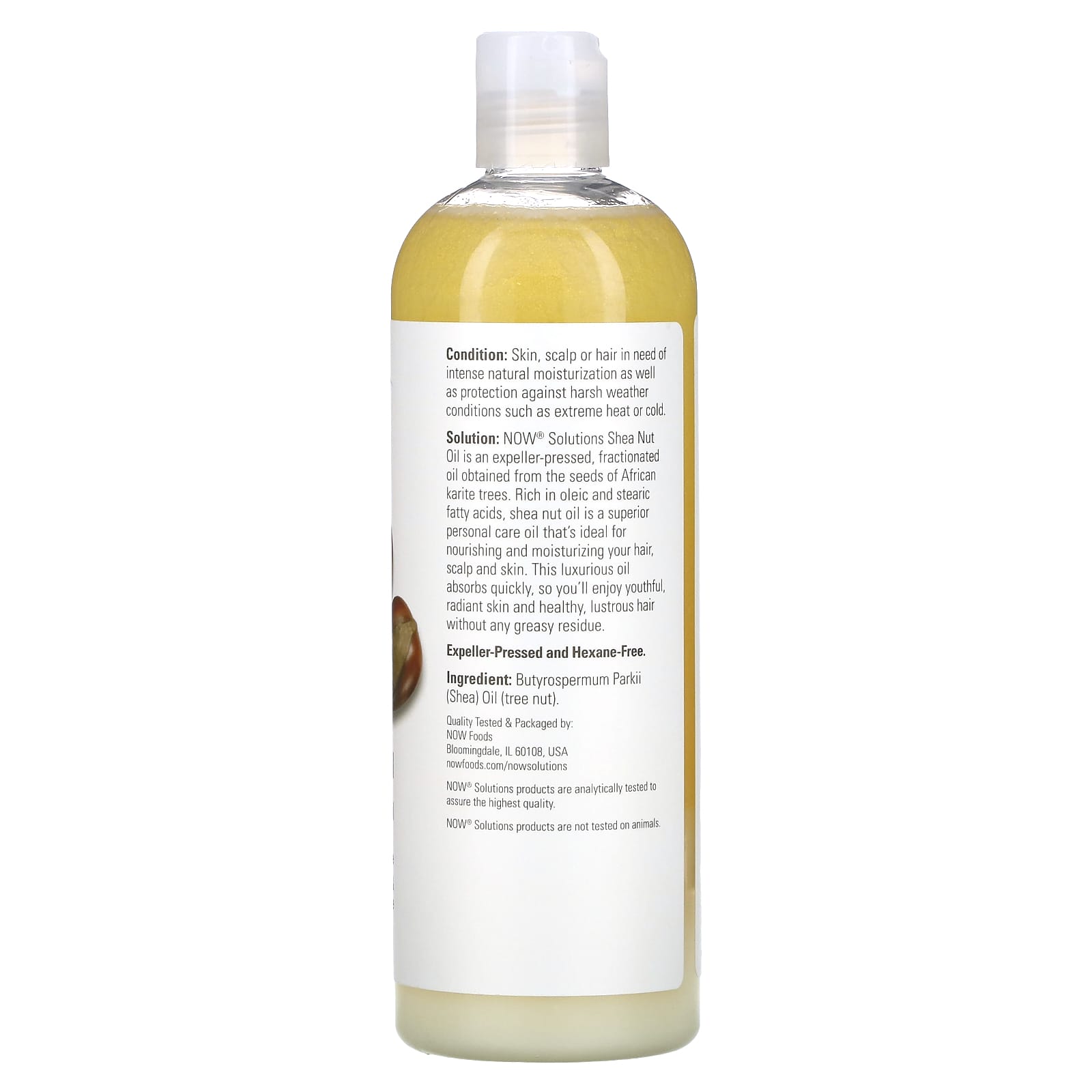 NOW Foods, Solutions, Shea Nut Oil, Moisturizing Oil, 16 fl oz (473 ml) - Image 2
