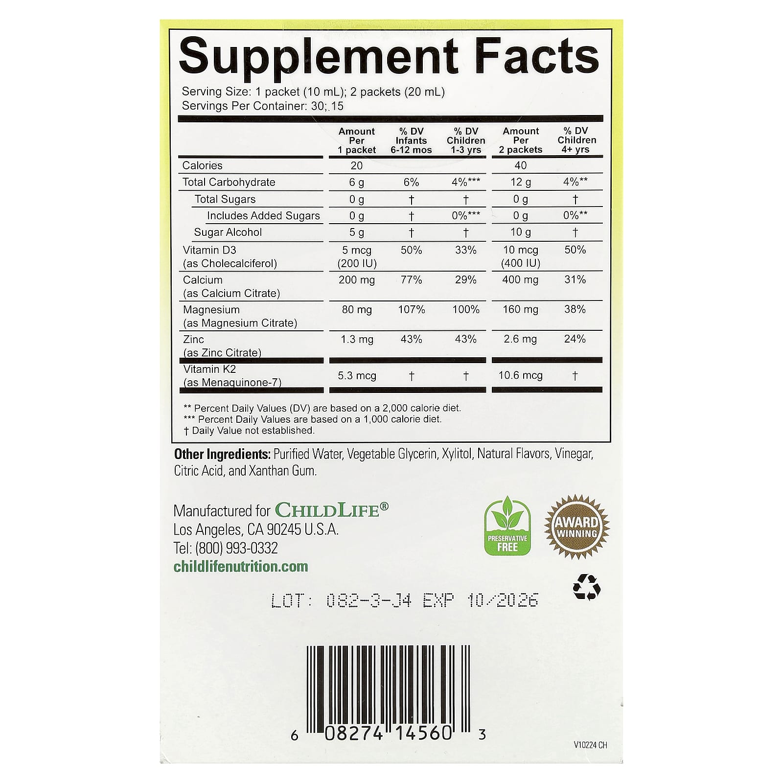 ChildLife Liquid Calcium with Magnesium &amp; Vitamins for Healthy Bones in Kids - Image 2