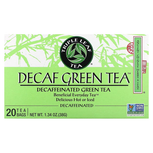 Triple Leaf Tea, Decaf Green Tea, 20 Tea Bags, 1.34 oz (38 g) - Image 1