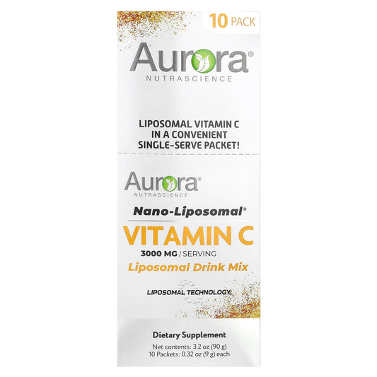 Aurora Nutrascience, Nano-Liposomal®, Vitamin C, Liposomal Drink Mix, 10 Packets, 0.32 oz (9 g) Each