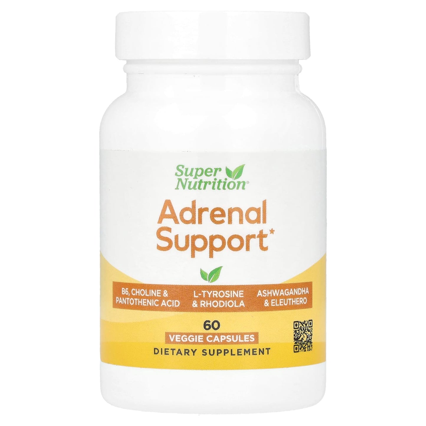 Adrenal Support with L-Tyrosine & Herbal Extracts - 60 Veggie Capsules - Image 1