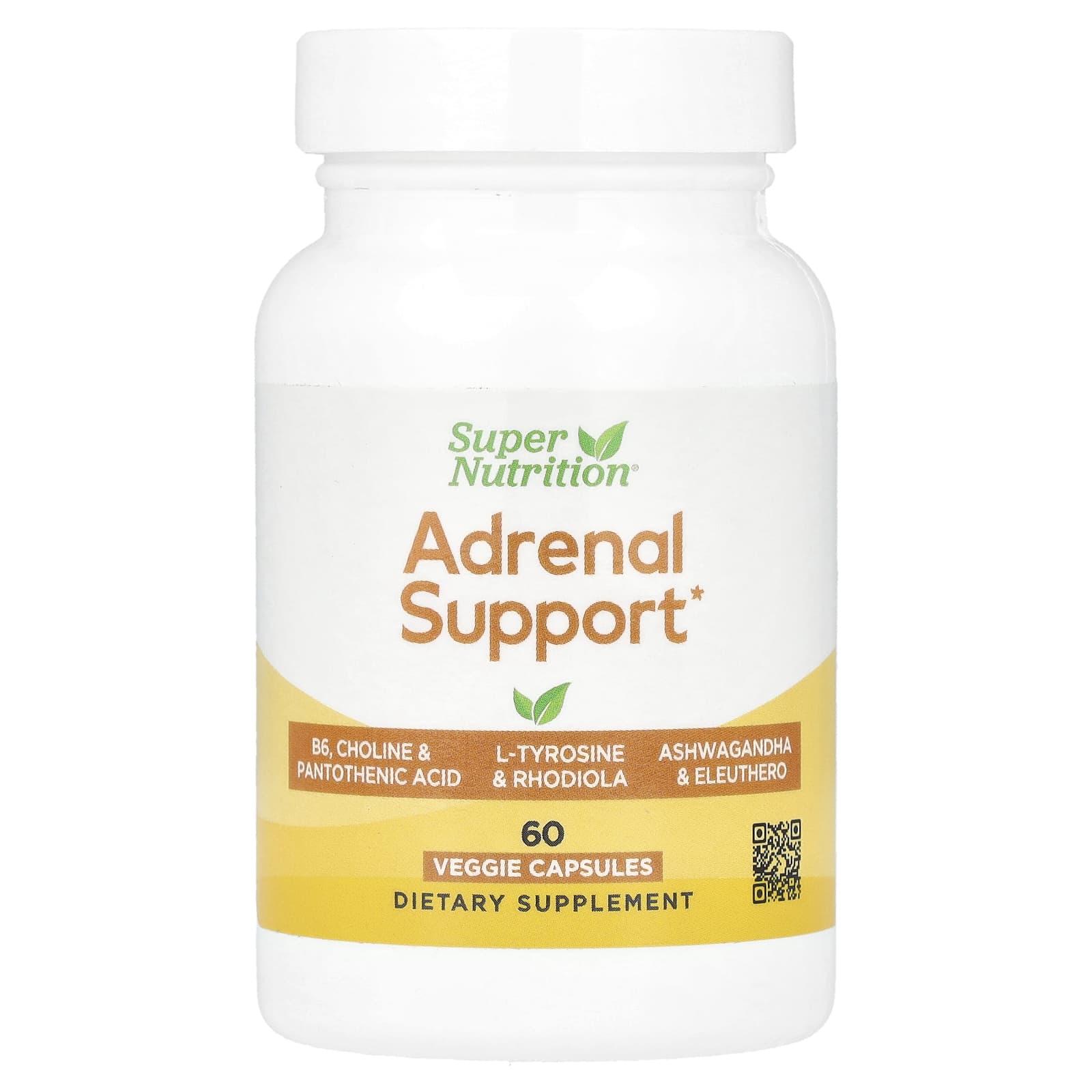 Adrenal Support with L-Tyrosine & Herbal Extracts - 60 Veggie Capsules - Image 1