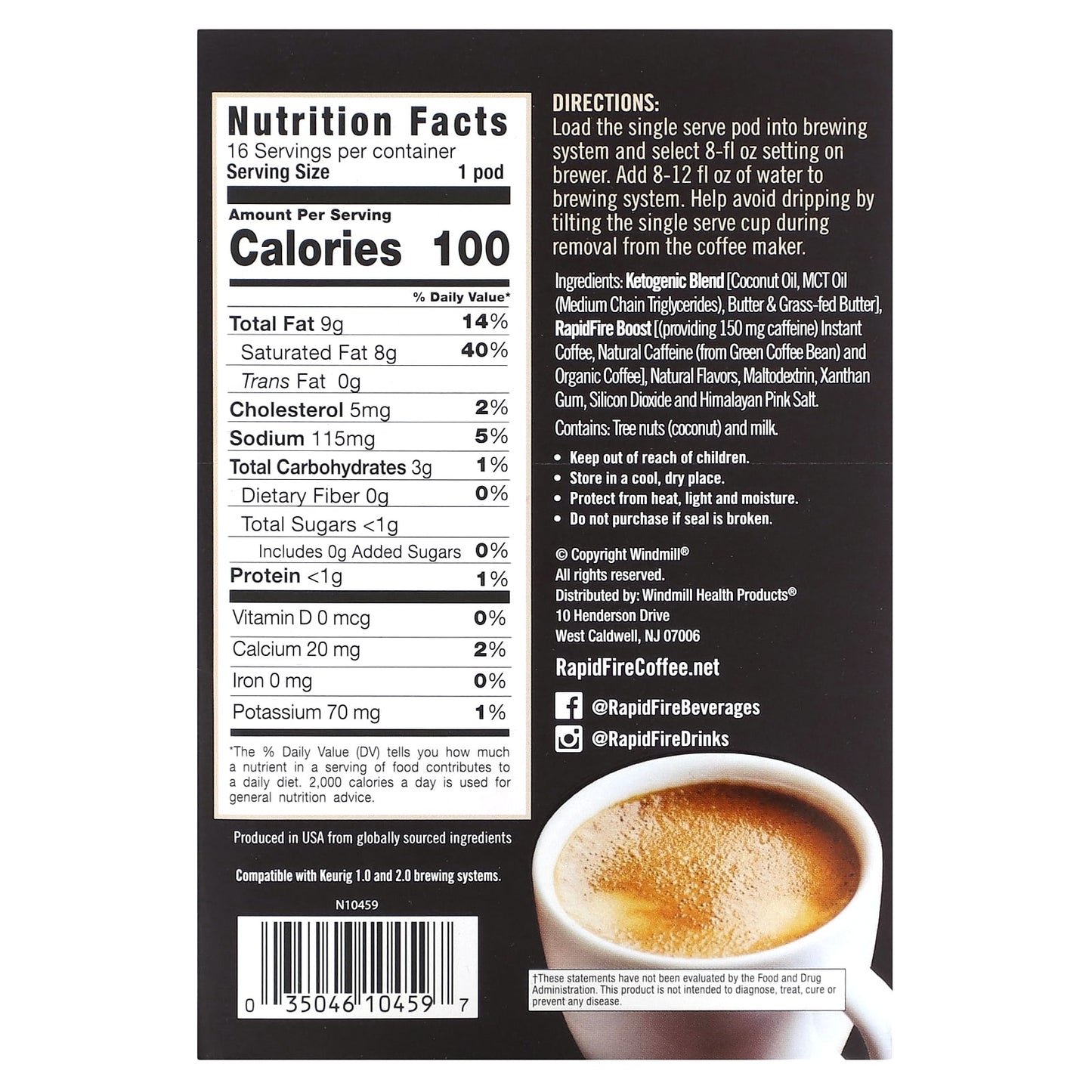 RAPIDFIRE, Keto Coffee Pods, Original Blend, Medium Roast, 16 Pods, 0.53 oz (15 g) Each - Image 2
