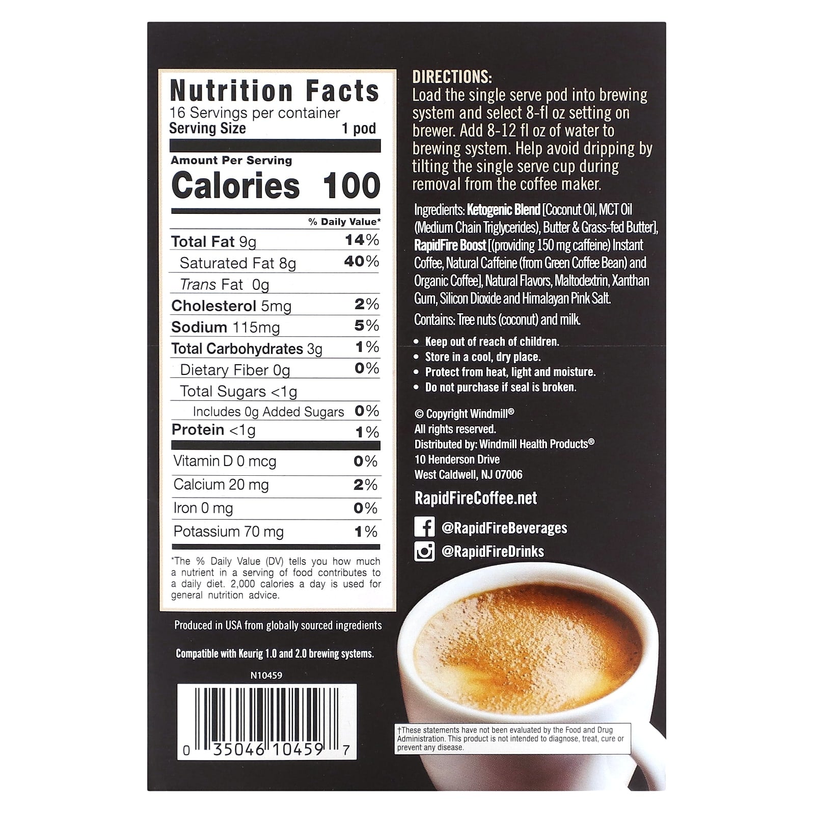 RAPIDFIRE, Keto Coffee Pods, Original Blend, Medium Roast, 16 Pods, 0.53 oz (15 g) Each - Image 2