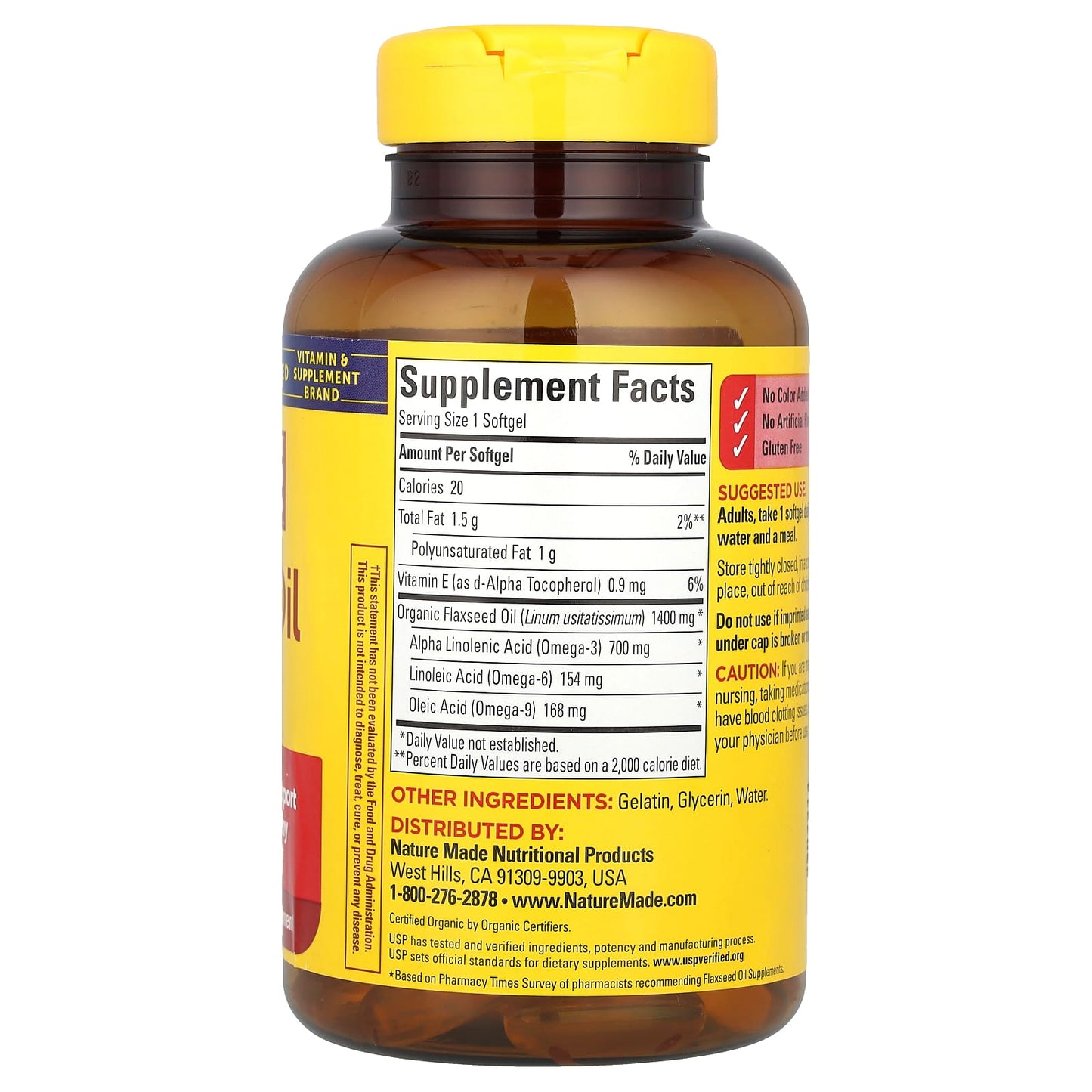 Nature Made, Flaxseed Oil, 100 Softgels - Image 2