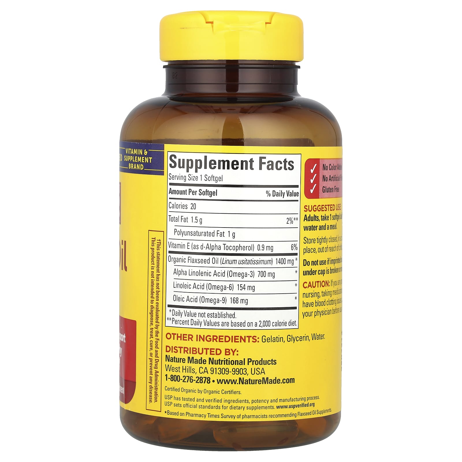 Nature Made, Flaxseed Oil, 100 Softgels - Image 2