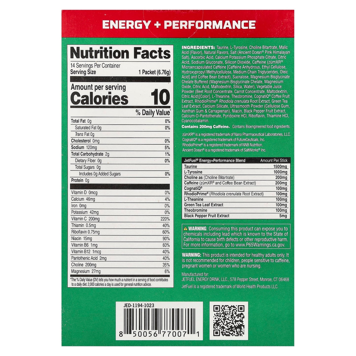 GAT JetFuel Watermelon Energy Sticks, 14 Pack, Zero Sugar, 200mg Caffeine - Image 2