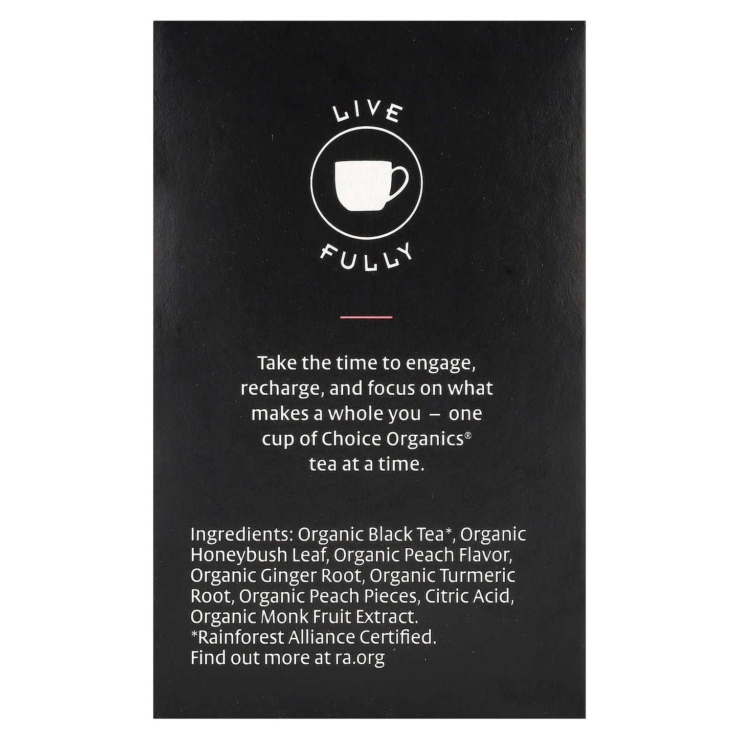Certified Organic Black Tea - Picnic Peach, USDA Organic, 16 Tea Bags - Image 2