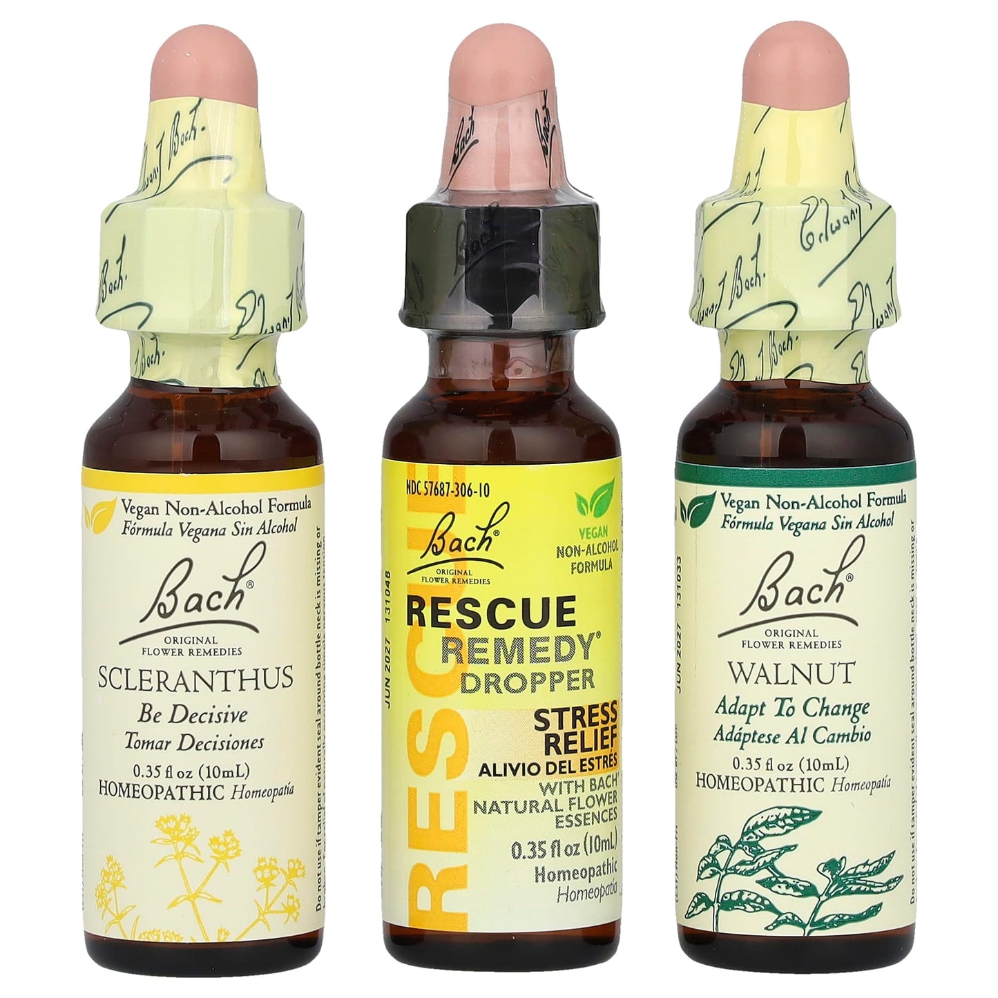 Bach Original Flower Remedies Travel Kit - 3 Droppers, 0.35 fl oz Each - Image 1
