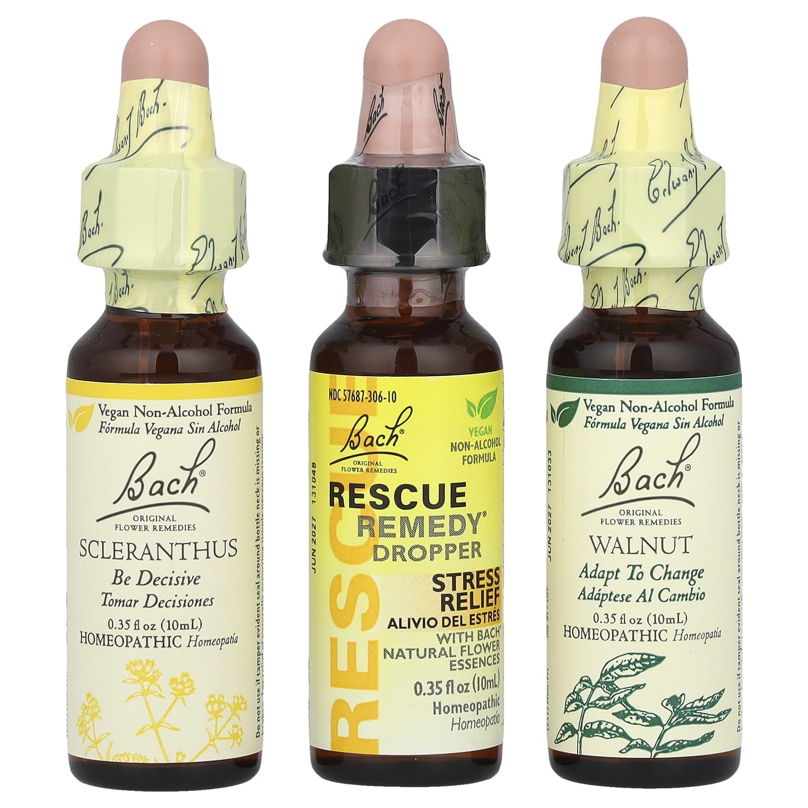Bach Original Flower Remedies Travel Kit - 3 Droppers, 0.35 fl oz Each - Image 1