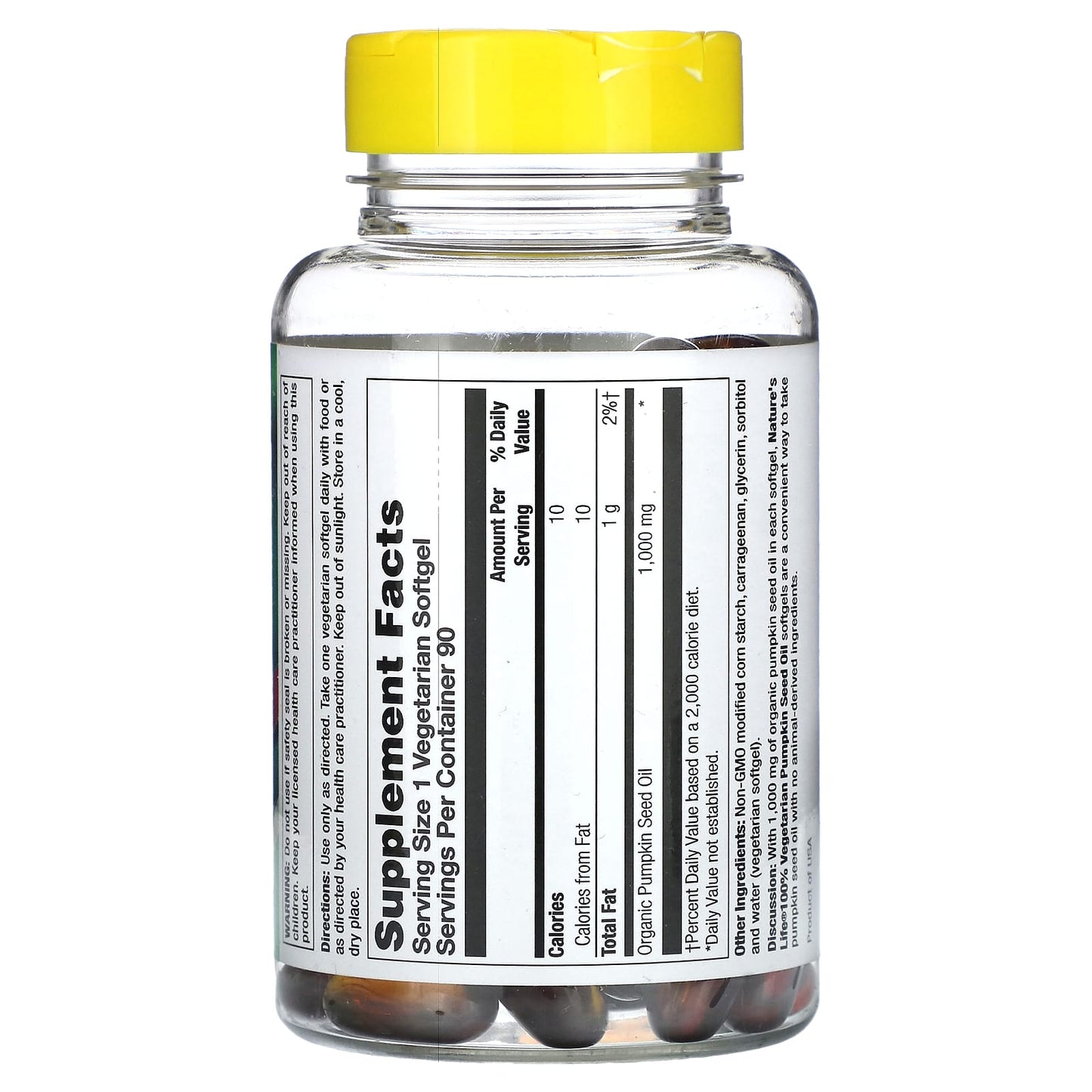 Nature's Life, Pumpkin Seed Oil, 90 Vegetarian Softgels (1,000 mg per Softgel) - Image 2
