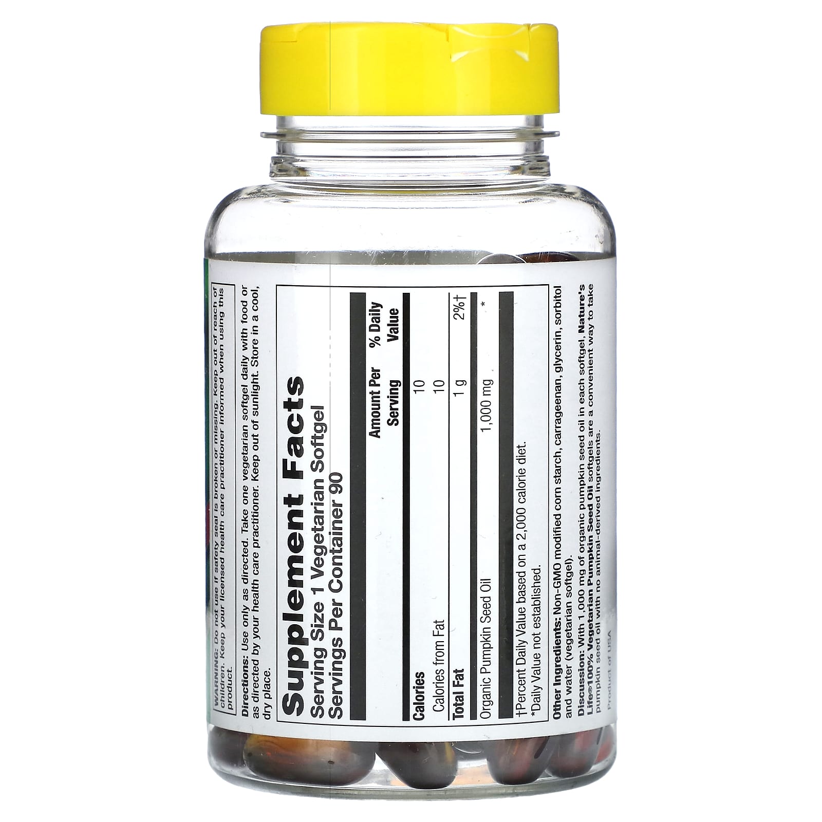 Nature's Life, Pumpkin Seed Oil, 90 Vegetarian Softgels (1,000 mg per Softgel) - Image 2