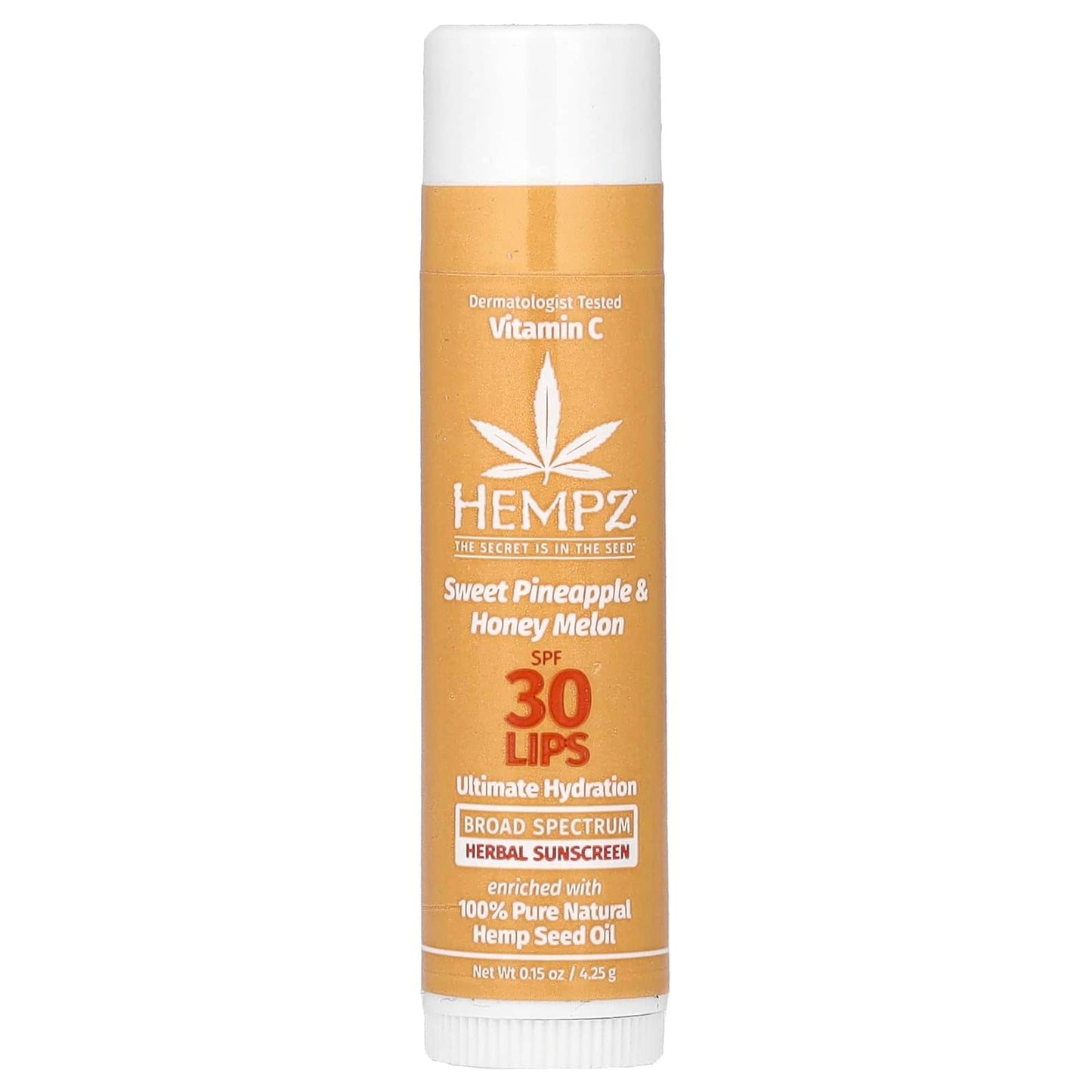 Hempz Herbal Lip Sunscreen with SPF 30, Sweet Pineapple & Honey Melon, 0.15 oz - Image 1