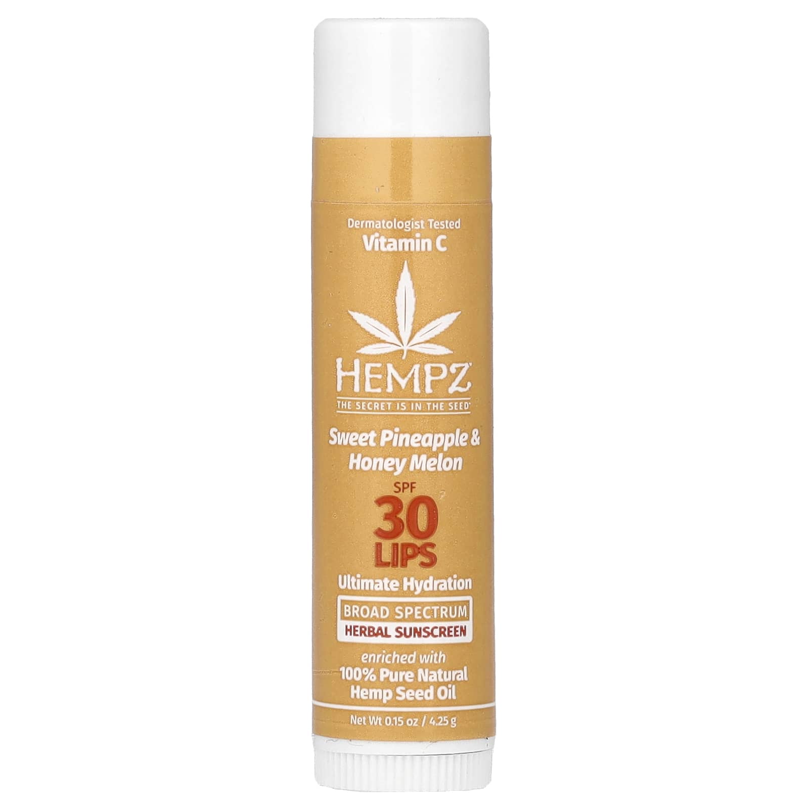Hempz Herbal Lip Sunscreen with SPF 30, Sweet Pineapple & Honey Melon, 0.15 oz - Image 1