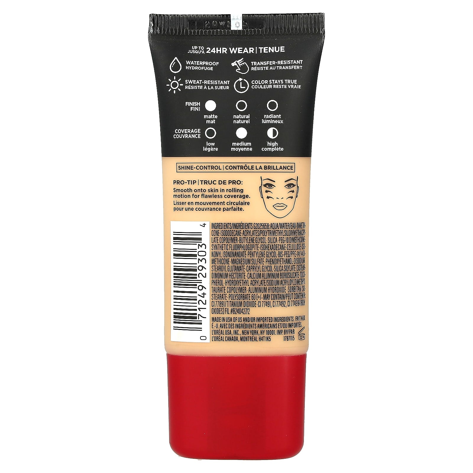 L'Oréal, Infallible, Pro-Matte Foundation, 104 Golden Beige, 1 fl oz (30 ml) - Image 2