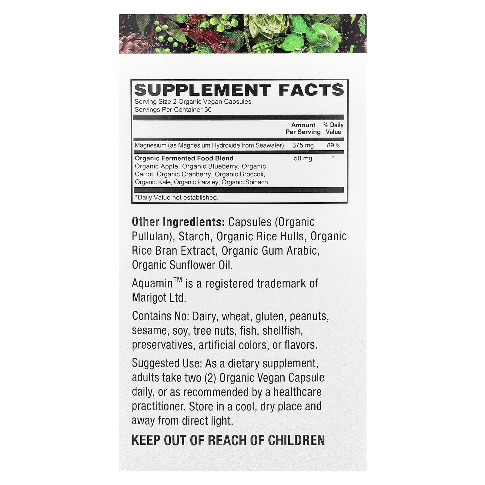 PlantFusion, Vegan SeaWater Magnesium, 60 Organic Vegan Caps - Image 2