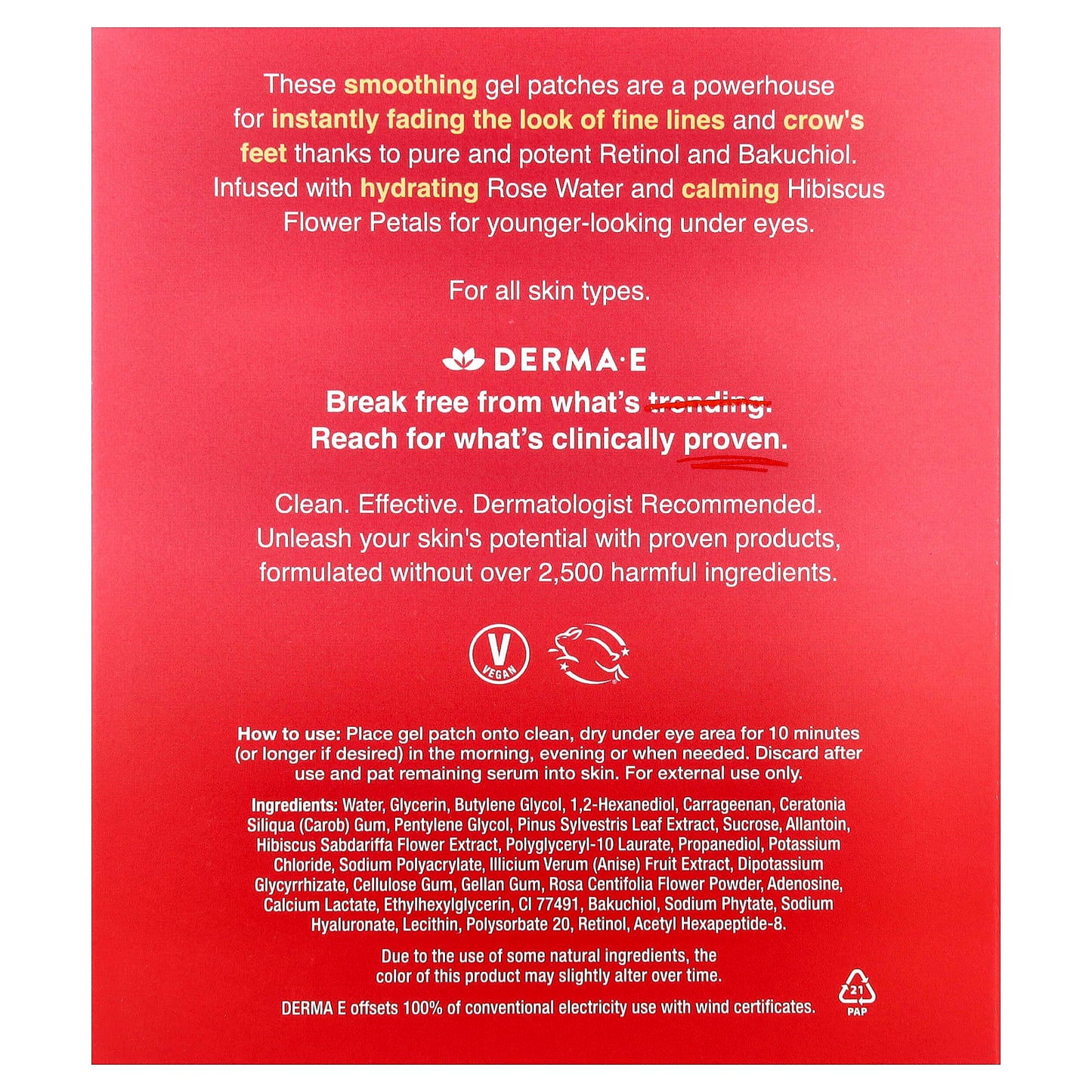 Retinol Line Smoothing Hydro Gel Patches for All Skin Types - 5 Pack - Image 2