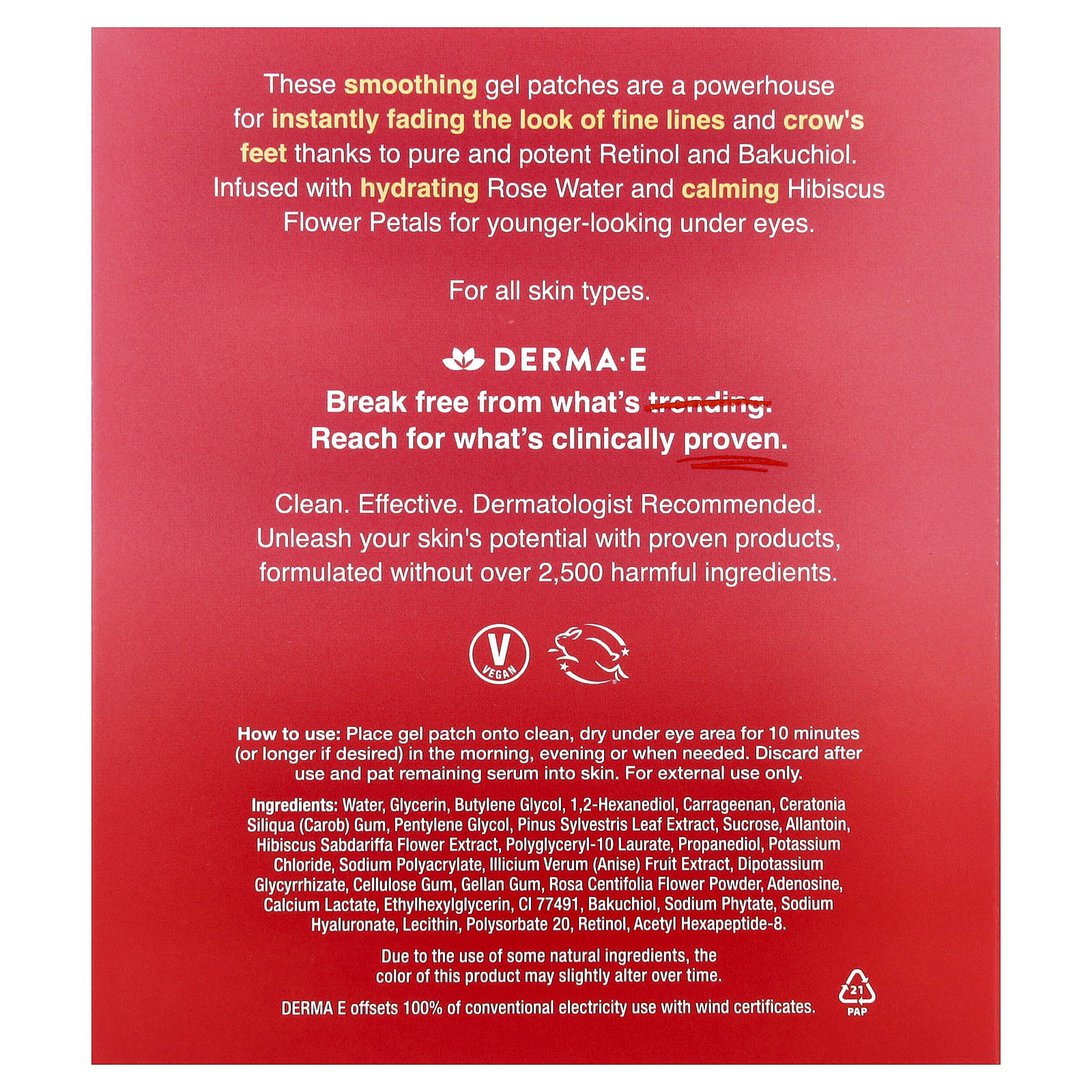 Retinol Line Smoothing Hydro Gel Patches for All Skin Types - 5 Pack - Image 2