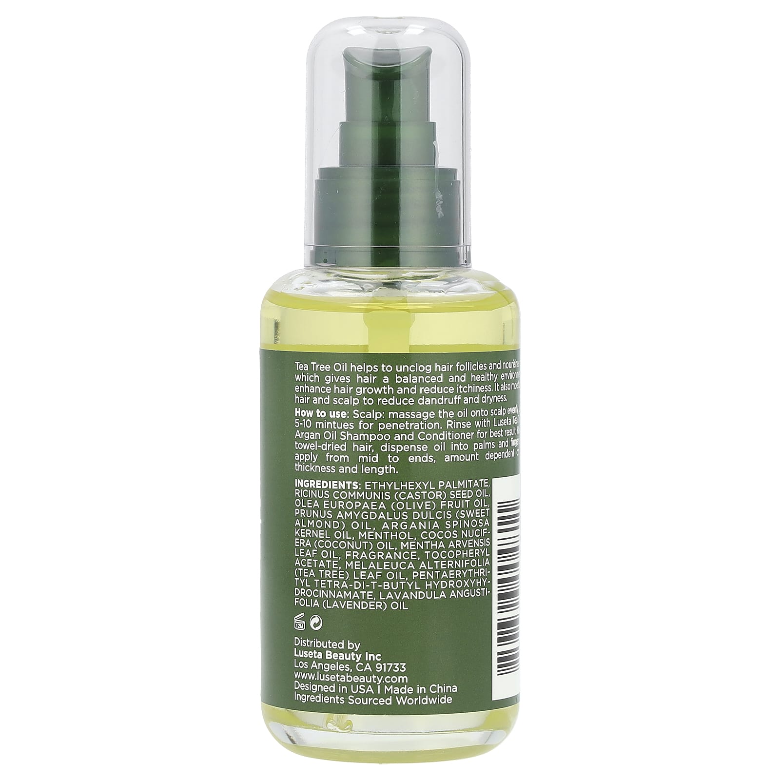 Luseta Beauty, Tea Tree Oil, Hair & Scalp Treatment With Argan Oil, 3.38 fl oz (100 ml) - Image 2