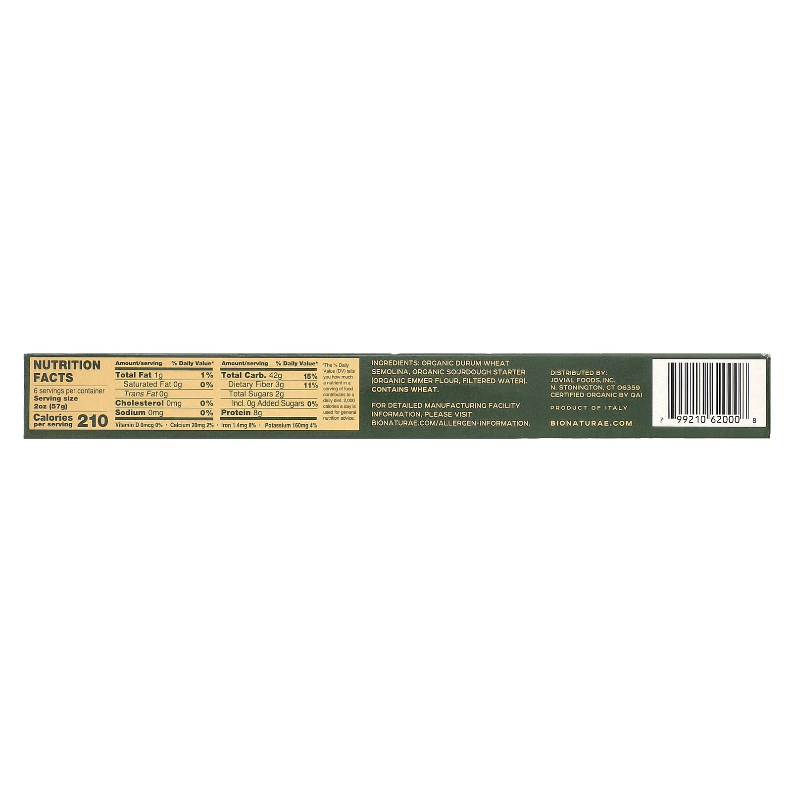 Bionaturae Organic Sourdough Spaghetti, 12 oz, USDA Organic, Non-GMO - Image 2