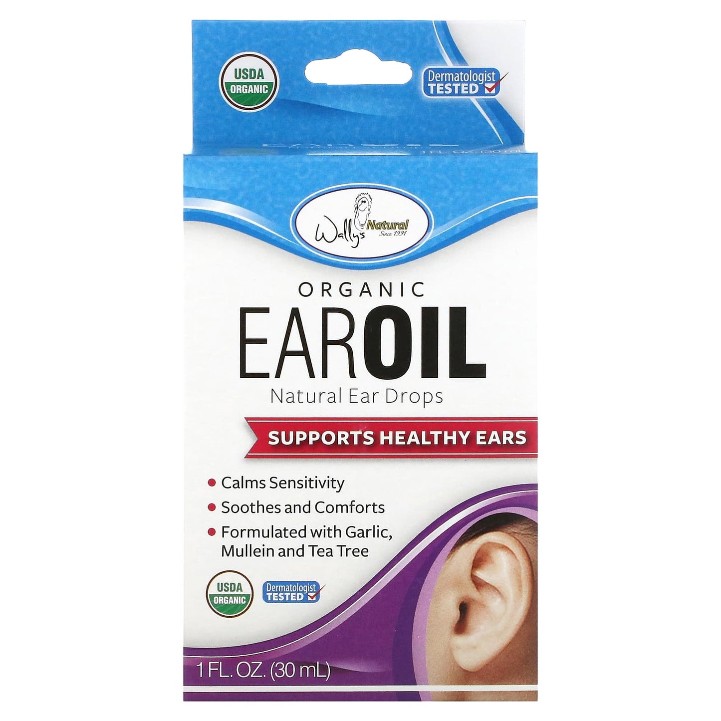 Wally's Natural, Organic Ear Oil Drops, 1 fl oz (30 ml) - Image 1