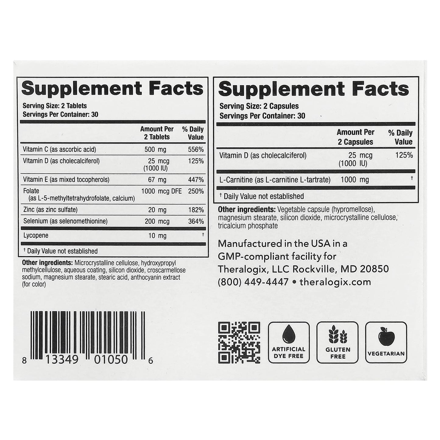 Theralogix, ConceptionXR®, Motility Support Formula, 60 Tablets + 60 Capsules