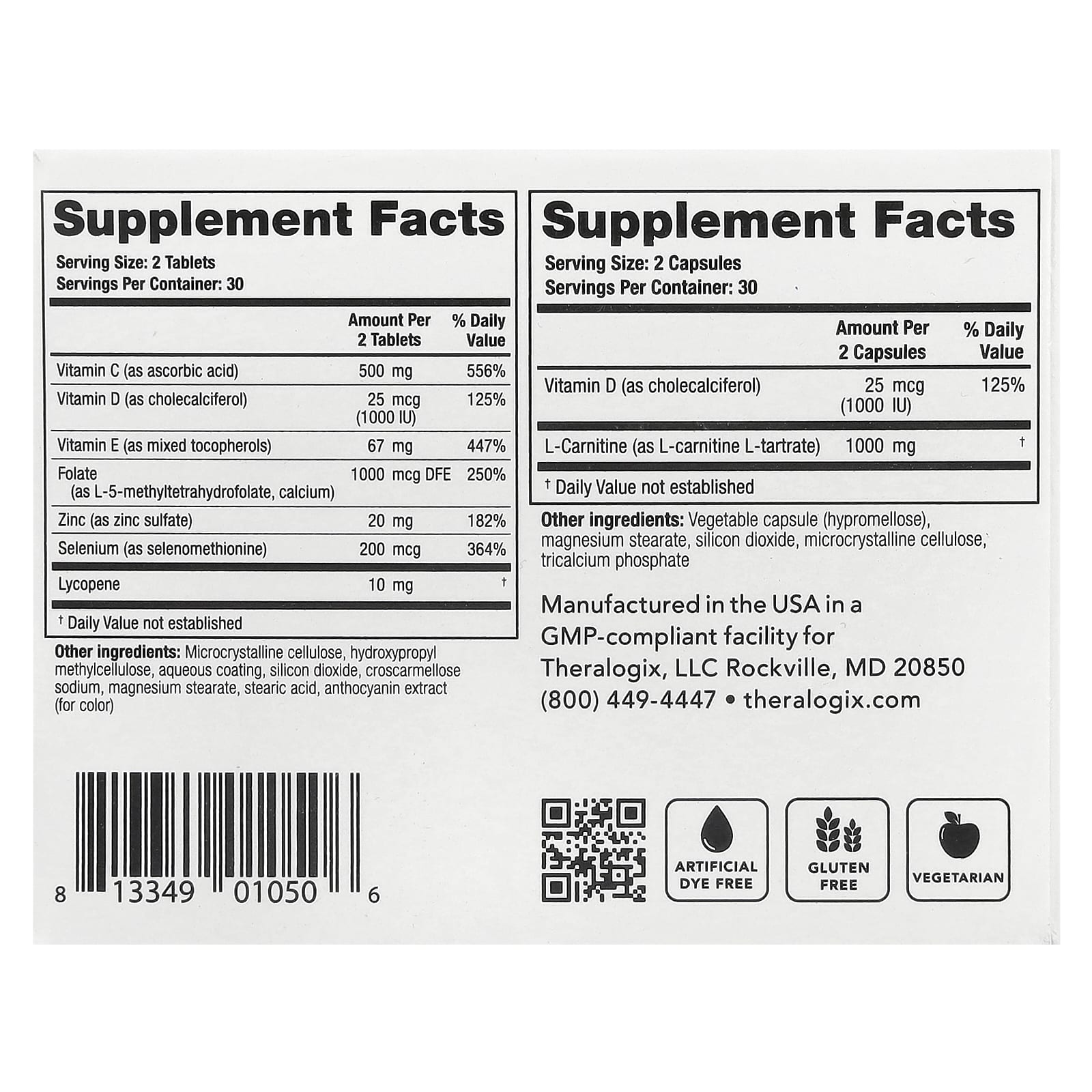 Theralogix, ConceptionXR®, Motility Support Formula, 60 Tablets + 60 Capsules