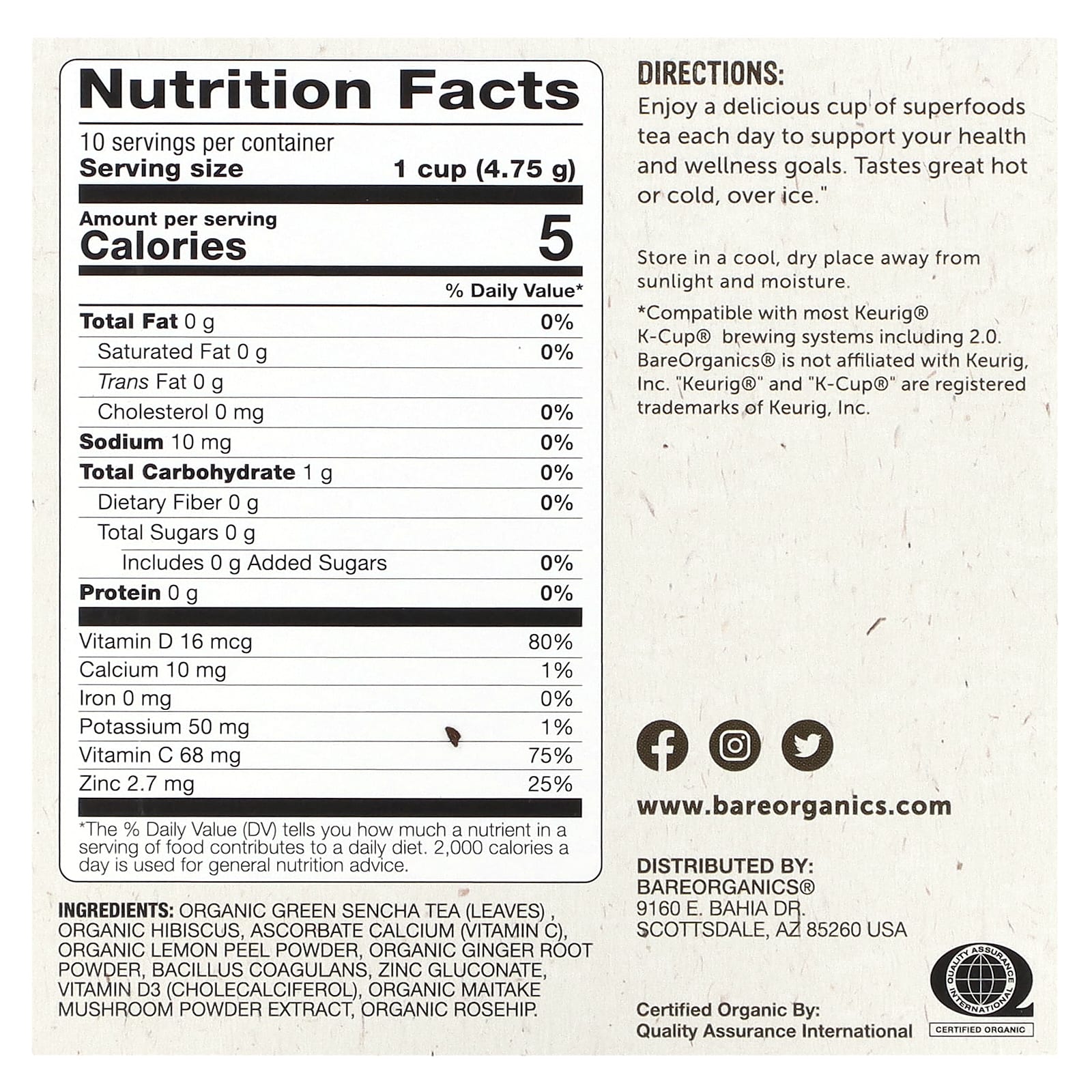 Daily Defense Tea with Superfoods | USDA Organic, Keto & Paleo Friendly - Image 2
